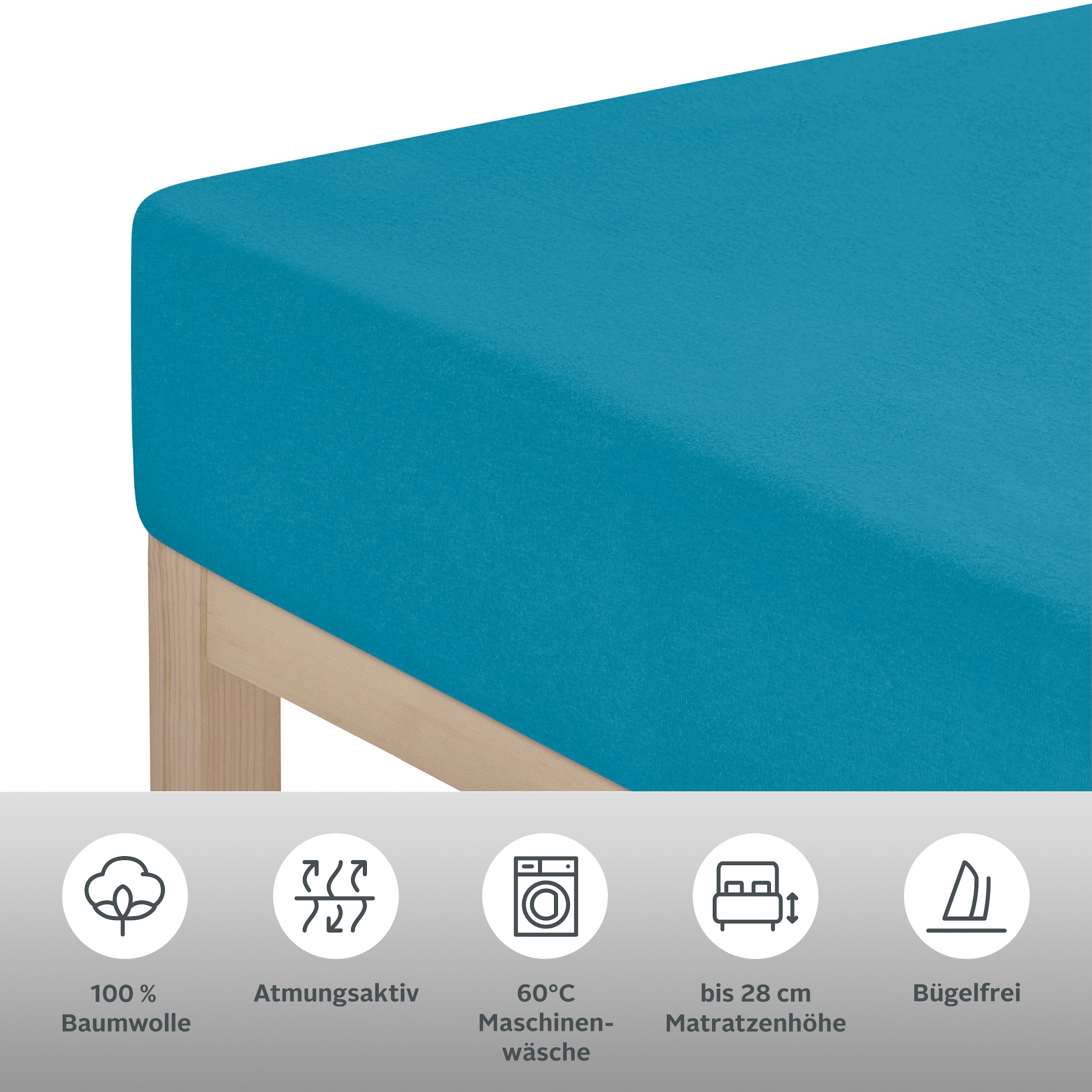 OTTO home Spannbettlaken »BLACKBERRY in BASIC und PREMIUM Qualität, 100% Baumwolle« für hohe Matratzen bis 28 cm, Bettlaken, Spannbetttuch, pflegeleicht