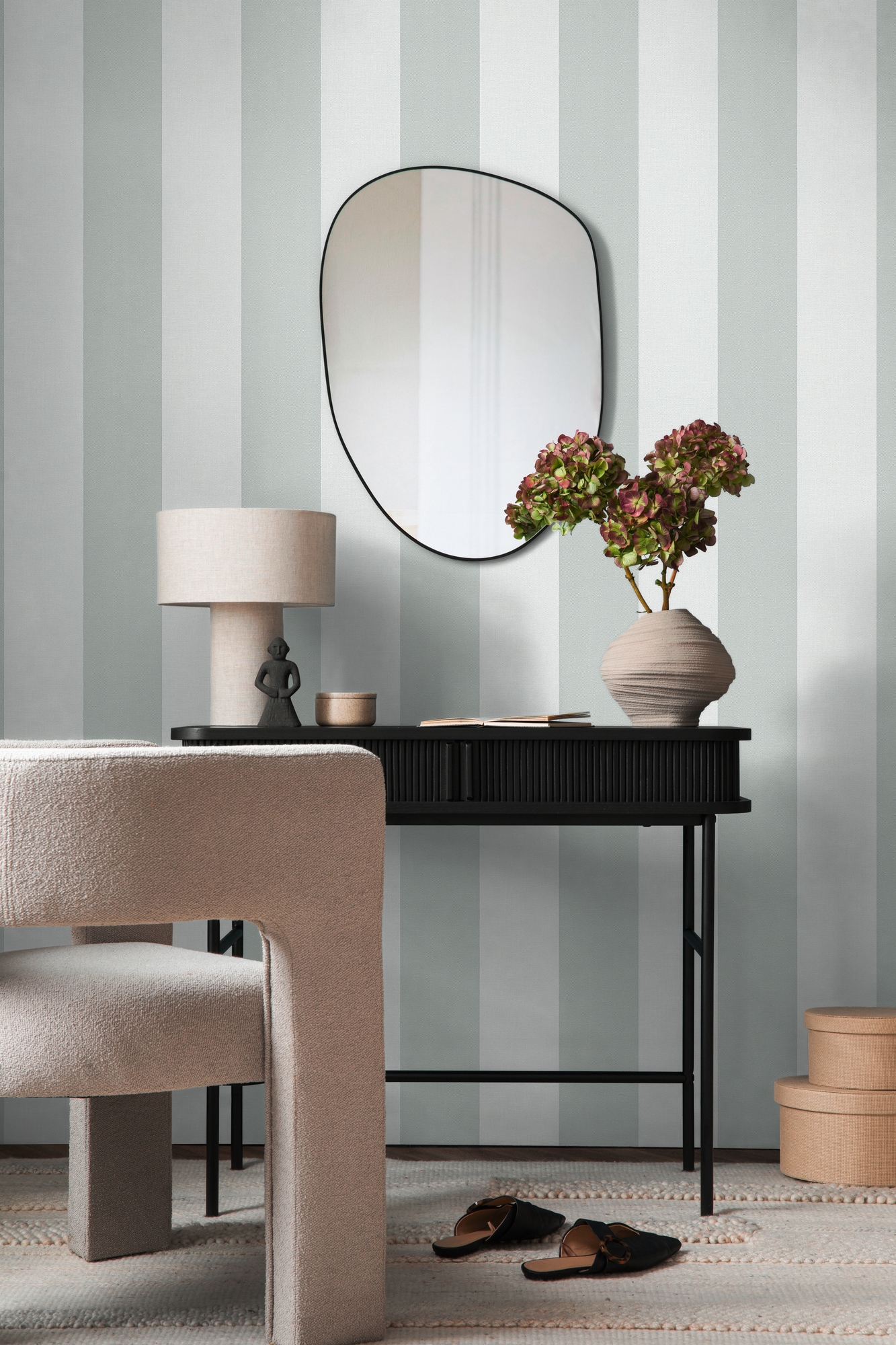 A.S. Création Vliestapete »Pure Elegance Streifen Tapete Mustertapete Landhaus Landhaus« matt strukturiert Vliestapete gestreift für Schlafzimmer Küche Wohnzimmer Streifen Flur