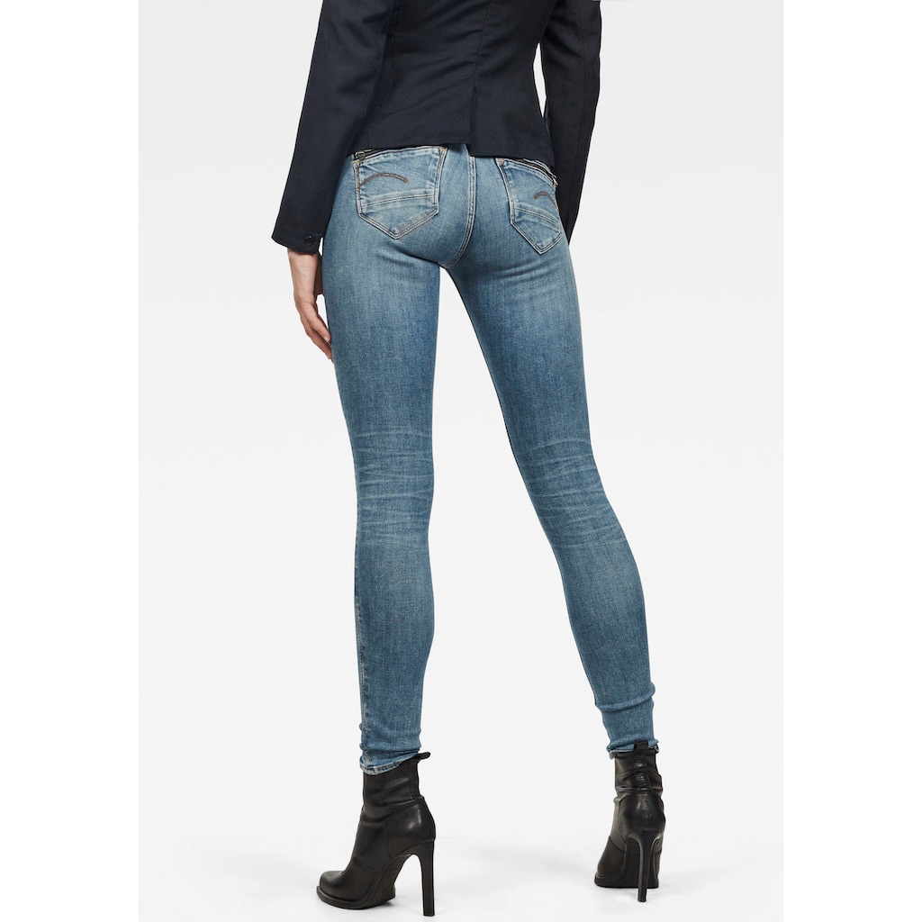 G-Star RAW Skinny-fit-Jeans »Midge Zip Mid Skinny«, mit Reißverschluss-Taschen hinten