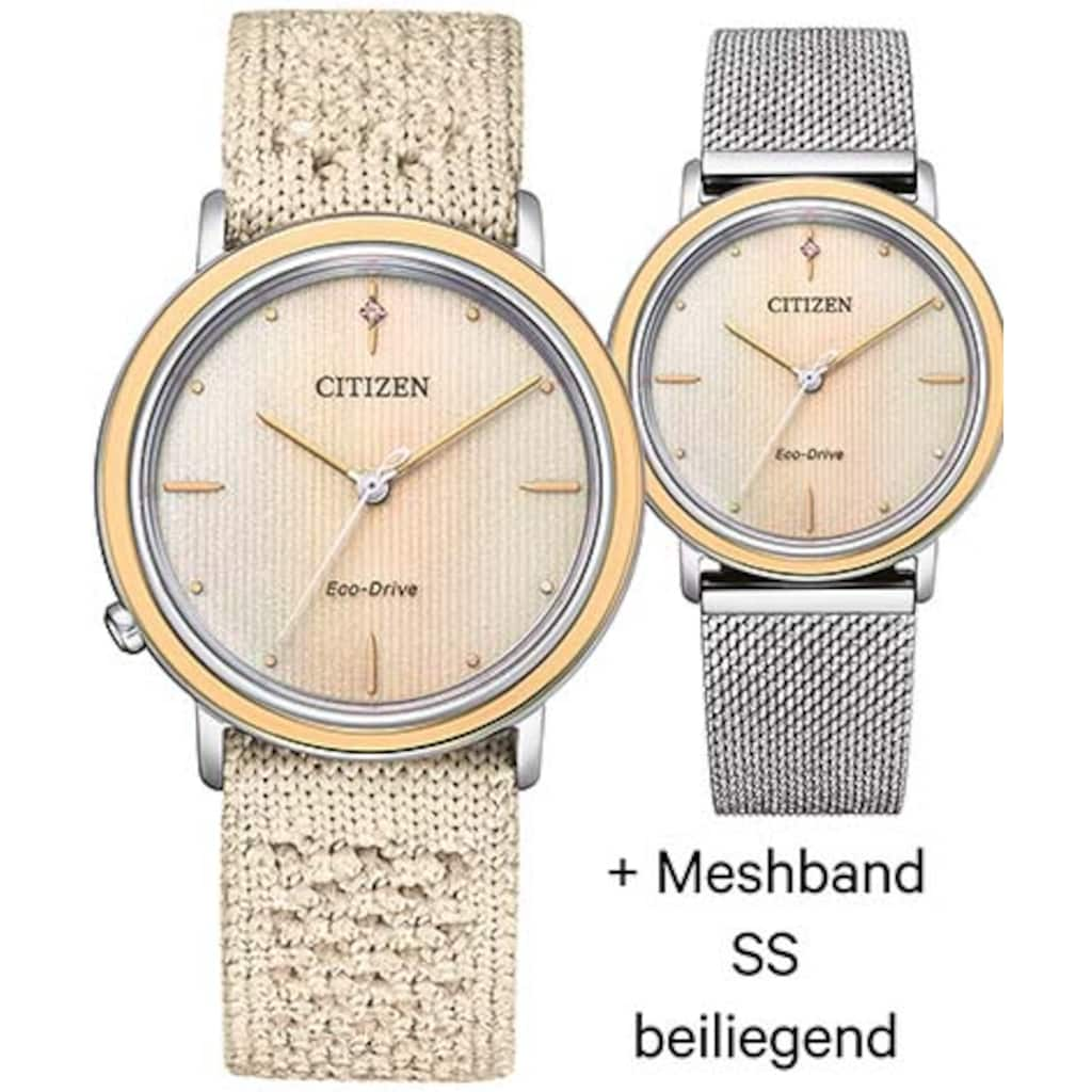 Citizen Solaruhr »EM1006-40A«, (Set, 2 tlg., mit Wechselband)