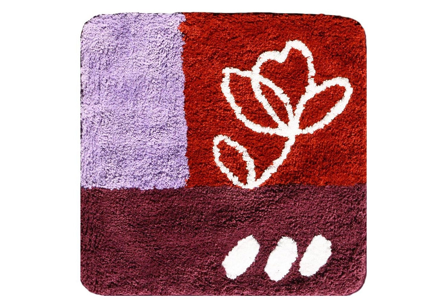 KiNZLER Badematte »Gedinne«, rutschhemmend beschichtet, fußbodenheizungsgeeignet, Badteppich, rund, modernes florales Patchwork Design, waschbar