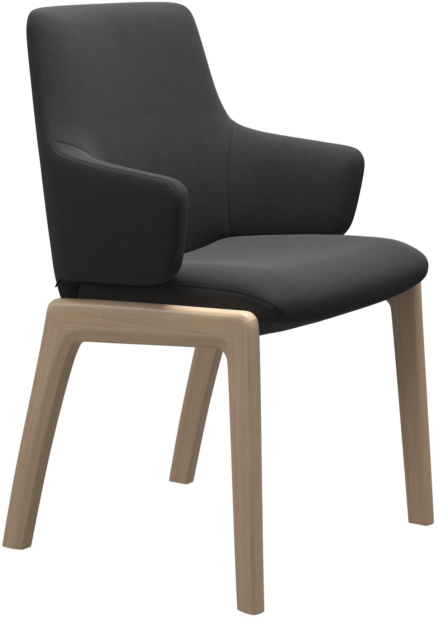 Stressless® Polsterstuhl »Laurel«, Microfaser DINAMICA, Low Back mit Armlehne, Größe L, mit abgerundeten Beinen in Schwarz