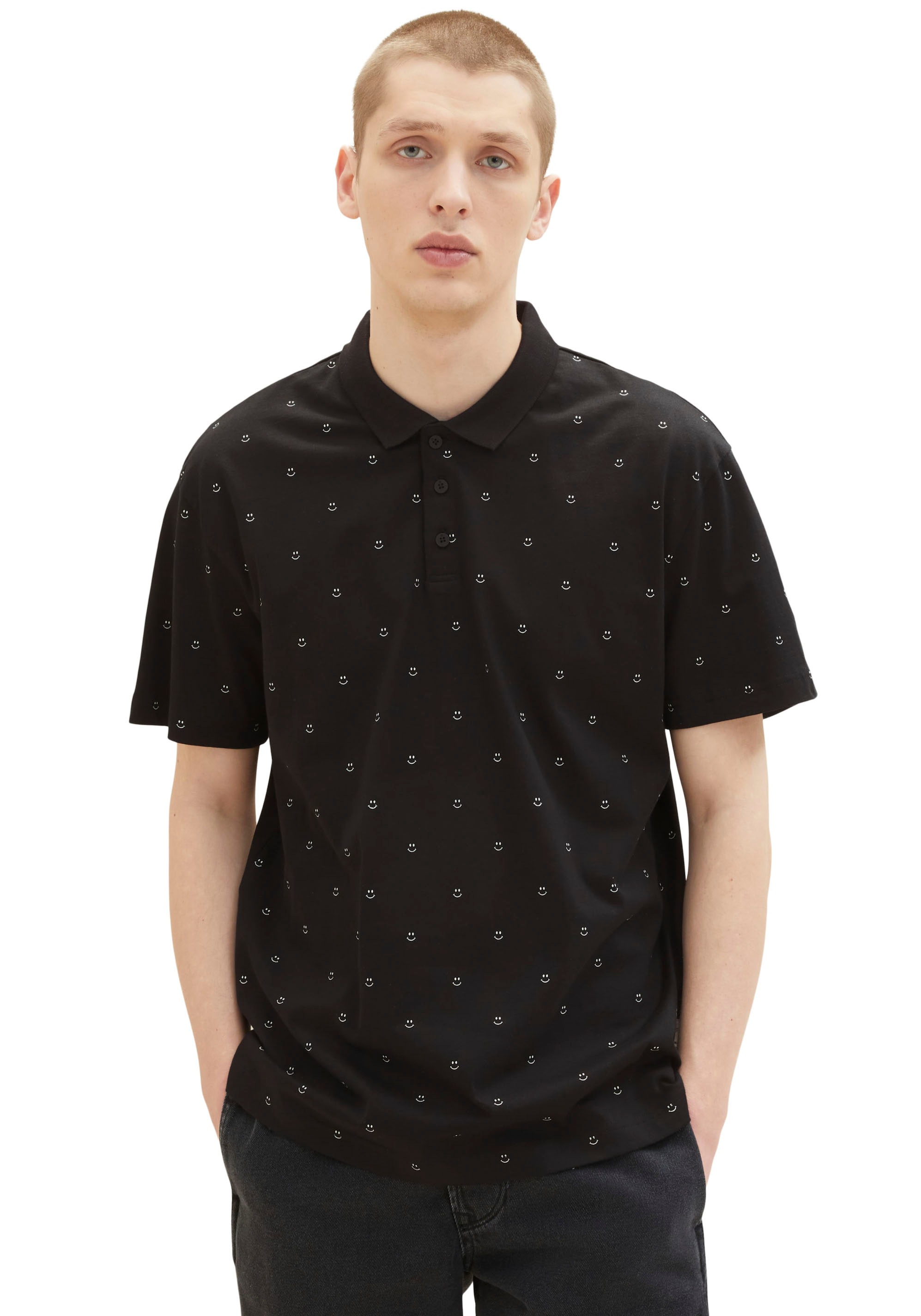 TOM TAILOR Denim Poloshirt, mit Smiley-Print kaufen