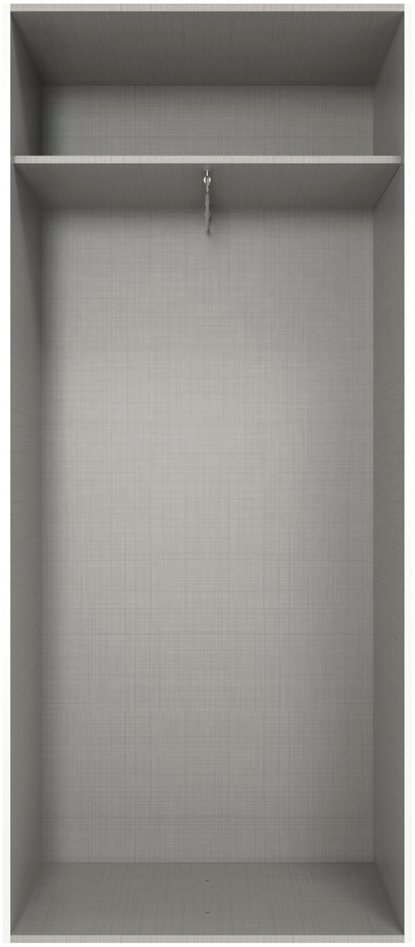 Wimex Kleiderschrank »Mugano,in 8 Breiten,3 Höhen,2 Tiefen, viele Farben, Made in Germany«, (in Basic oder Premium Ausstattung mit 2 weiteren Einlegeböden), mit langen oder kurzen Griffen aus Metall, mit oder ohne Spiegel