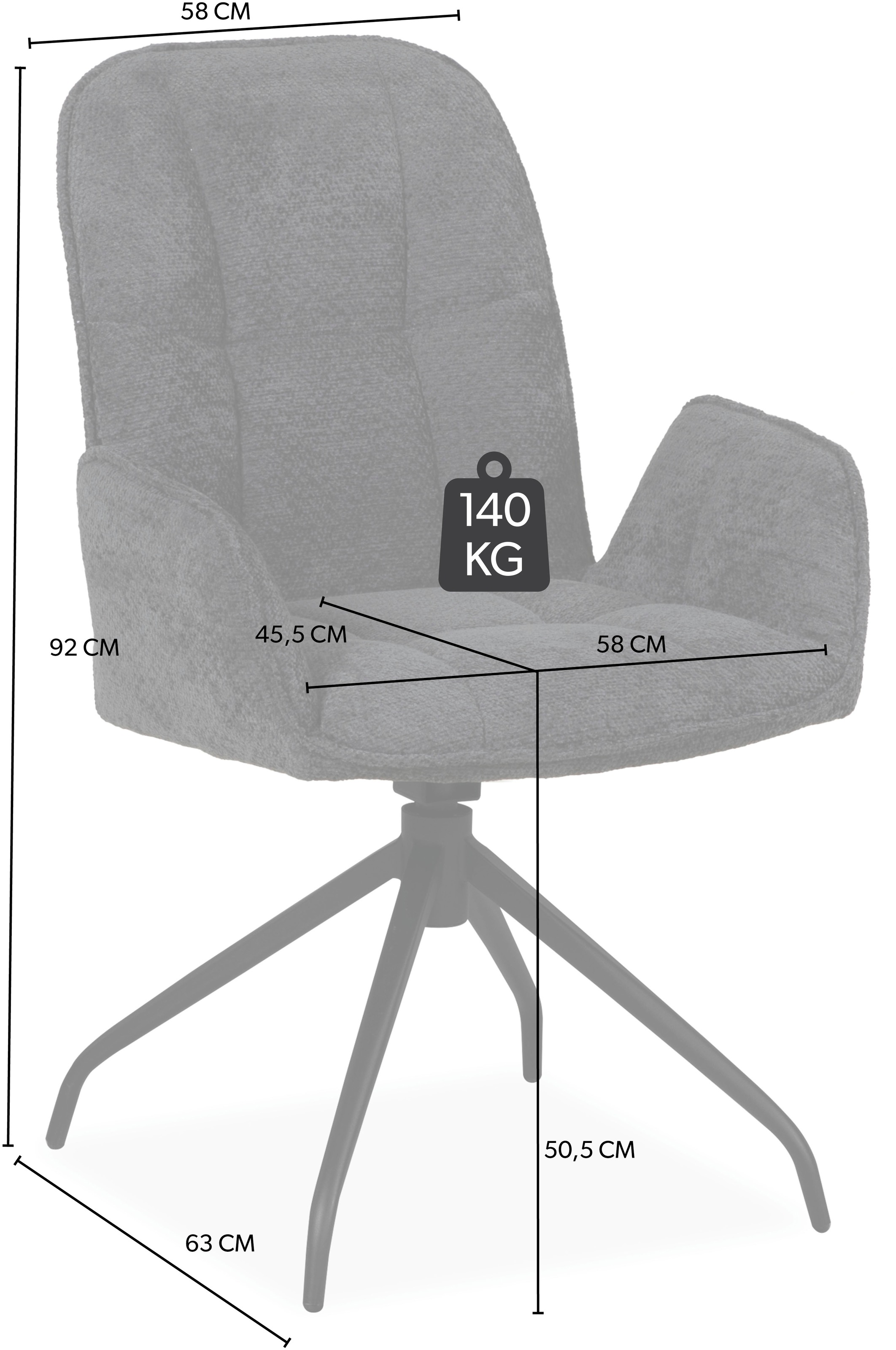 OMG Design Esszimmerstuhl »Cooper« (Set) 2 Stk.Drehstuhl mit auto-return, Armlehnenstuhl