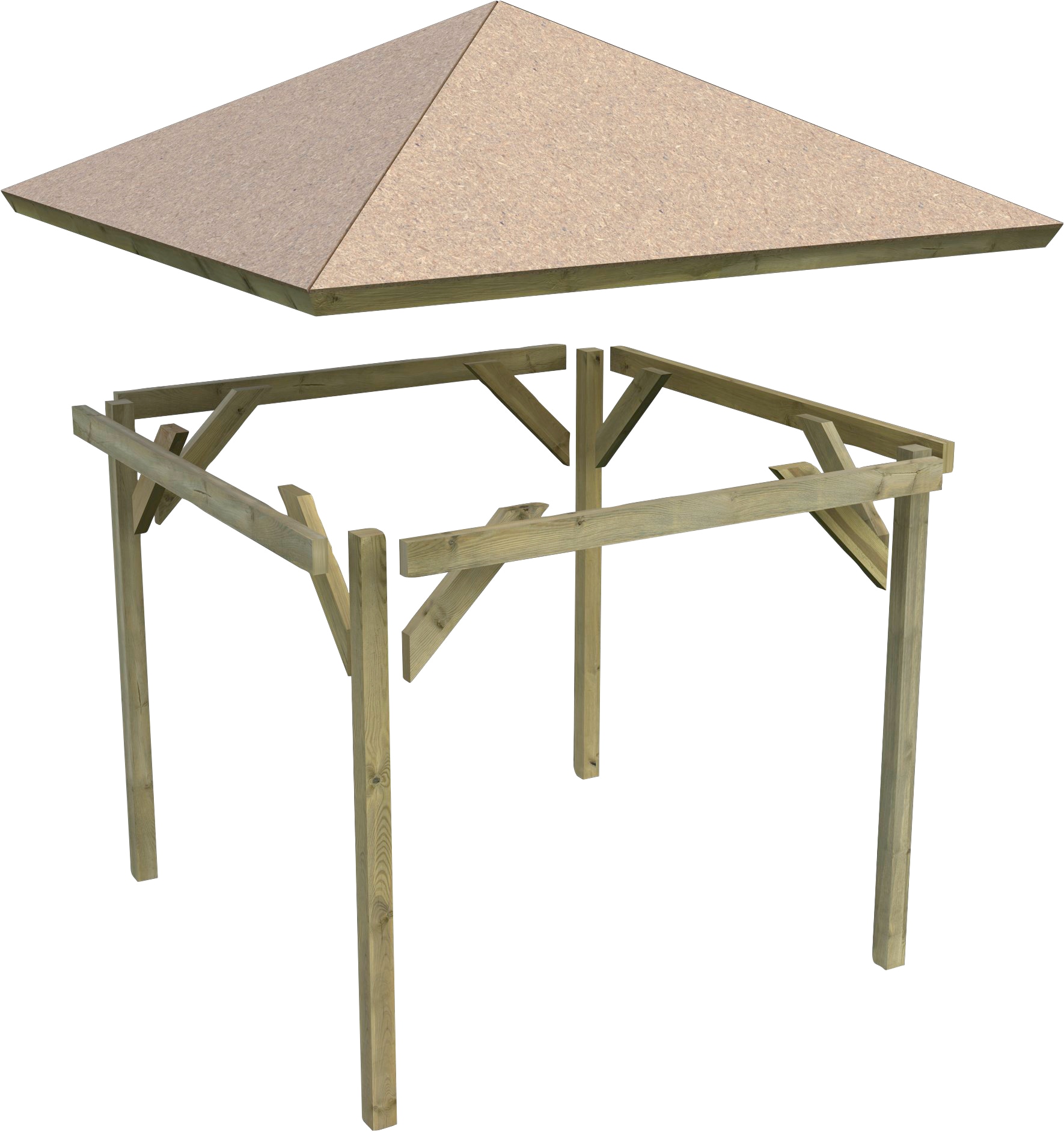Karibu Pavillon »Holm 1« BxTxH: 431x431x315 cm, mit schwarzen Dachschindeln