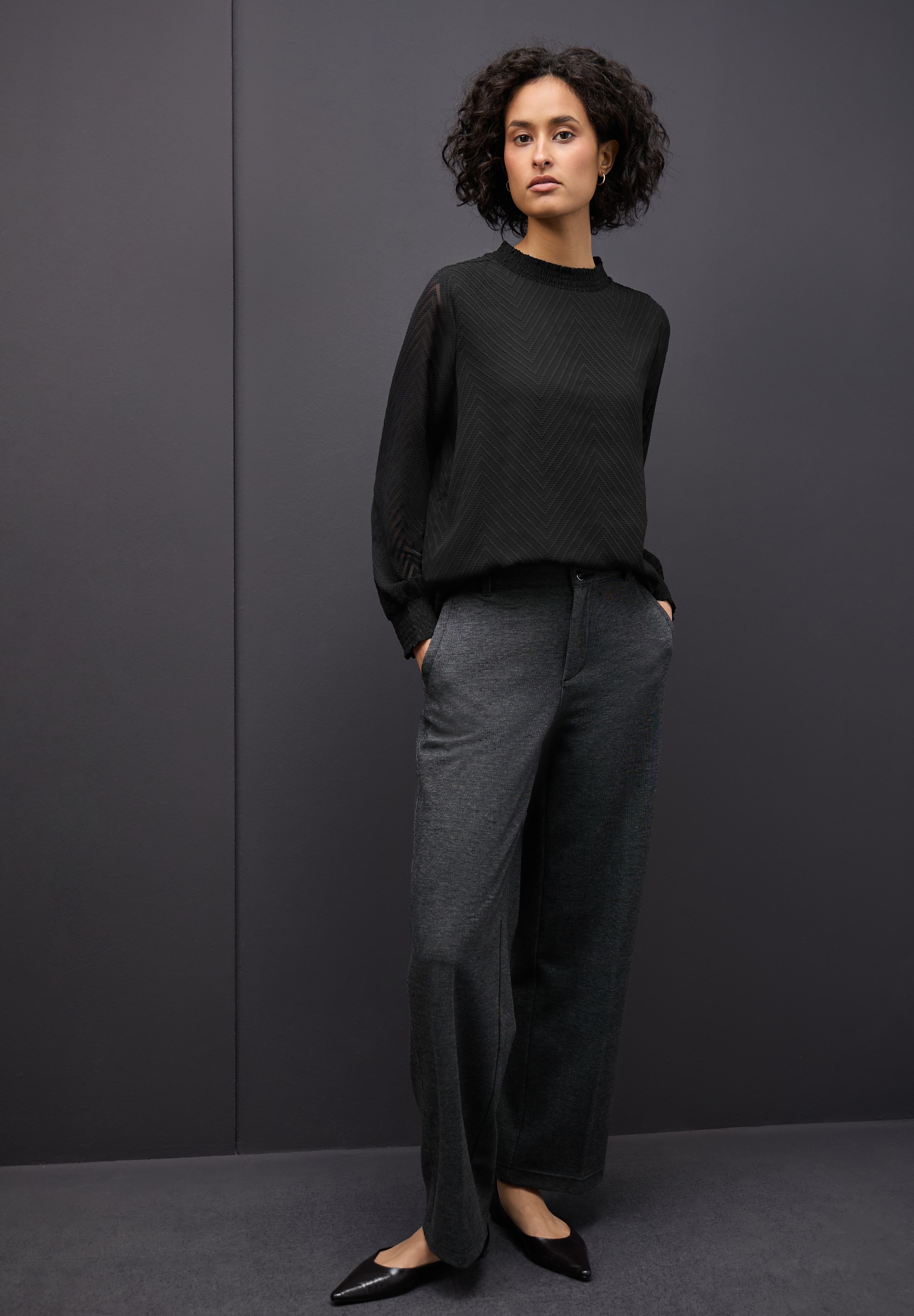 STREET ONE Chiffonbluse mit Smok-Detail