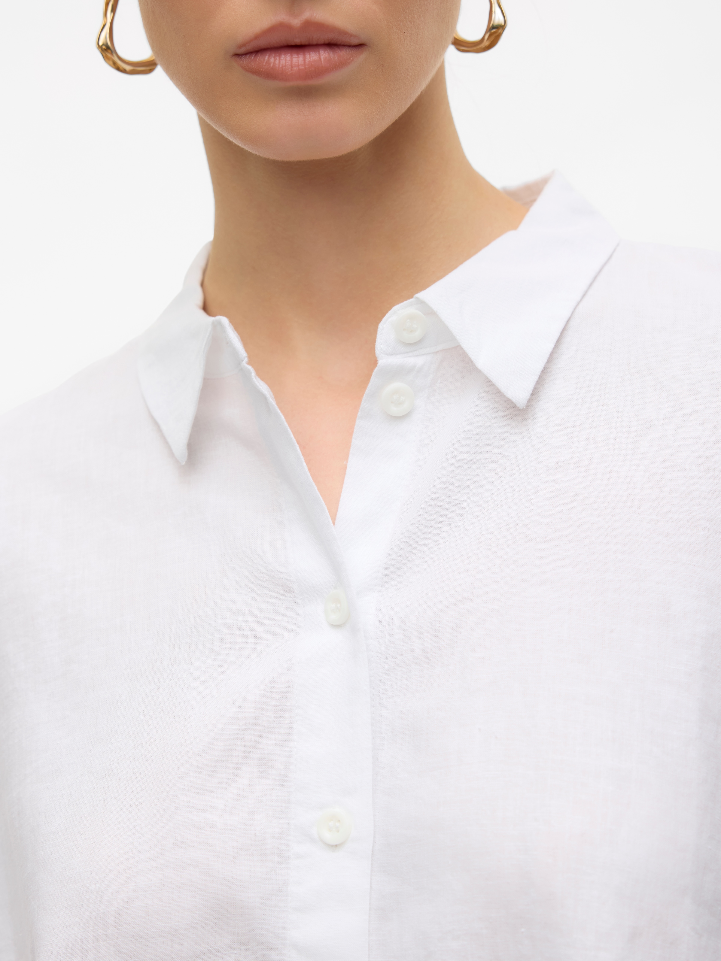 Vero Moda Hemdbluse »VMLINN LINEN 2/4 SHORT SHIRT WVN NOOS«