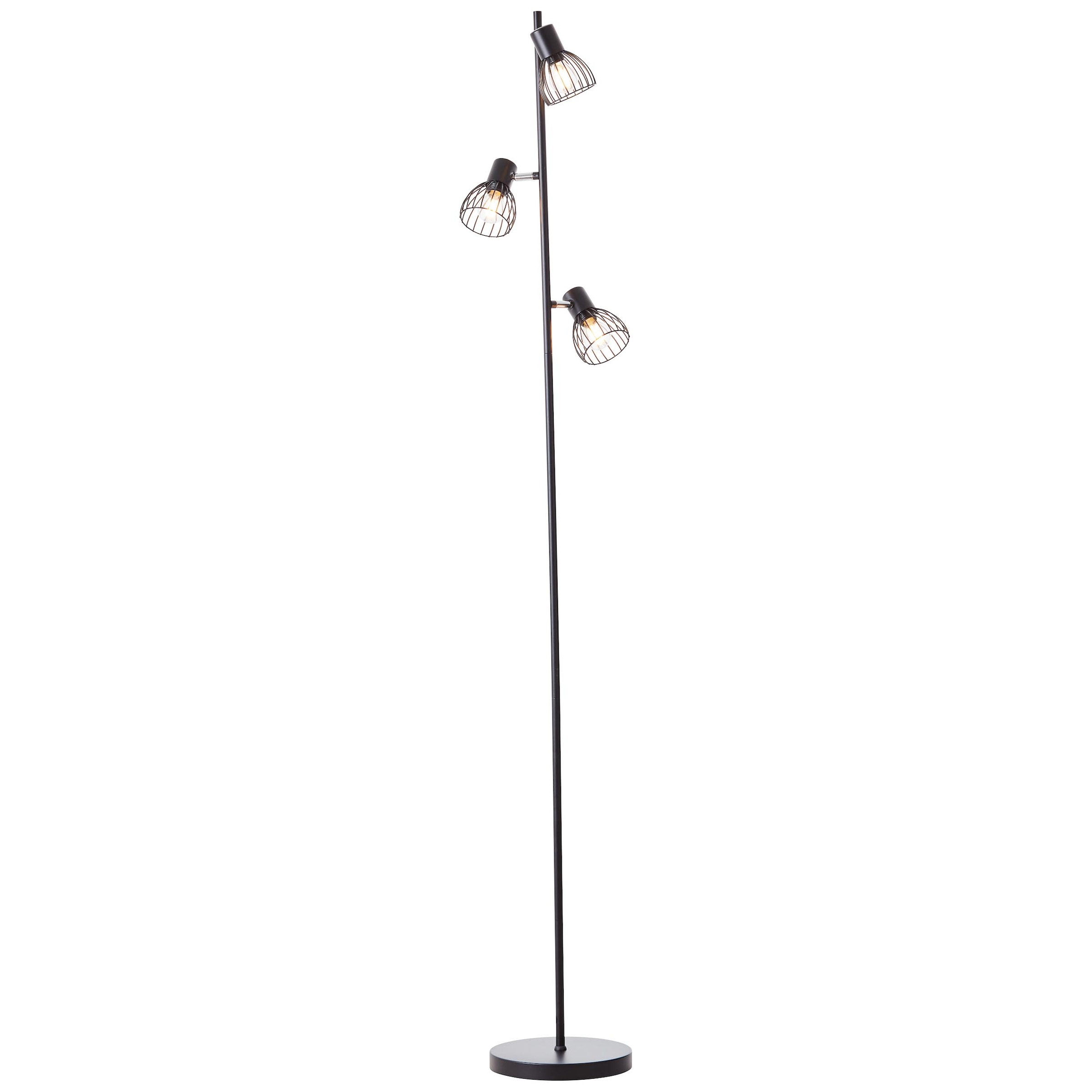 Brilliant Leuchten Stehlampe »Blacky«, 3 flammig-flammig, 162 cm Höhe, 3 x  E14, schwenkbar, Metall, schwarz matt im OTTO Online Shop