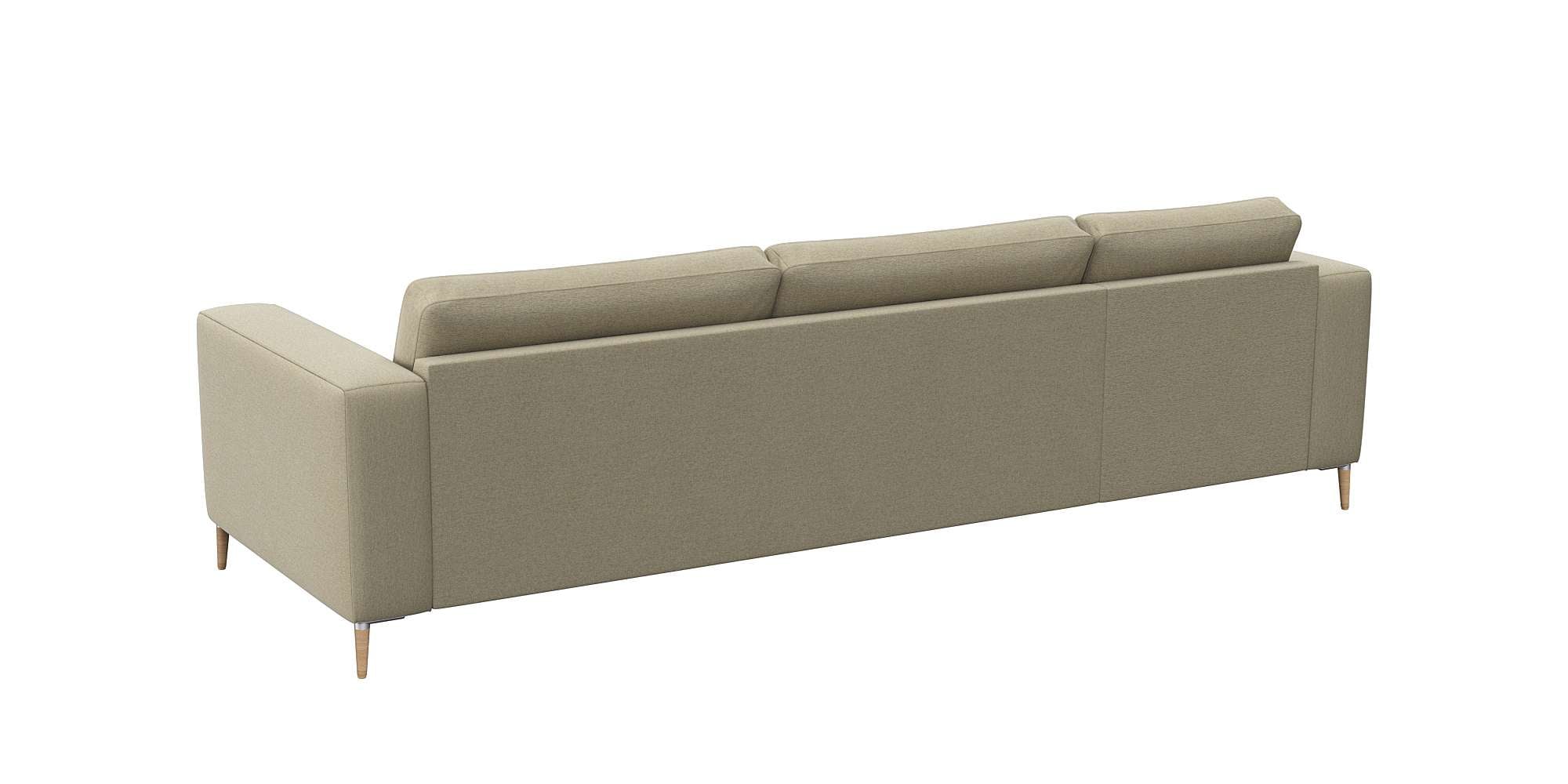 FLEXLUX Ecksofa »Fiore, Sitzaufbau mit hochwertigem Kaltschaum für mehr Sitzkomfort« breite Armlehnen, L-Form, Füße Alu+ Eiche