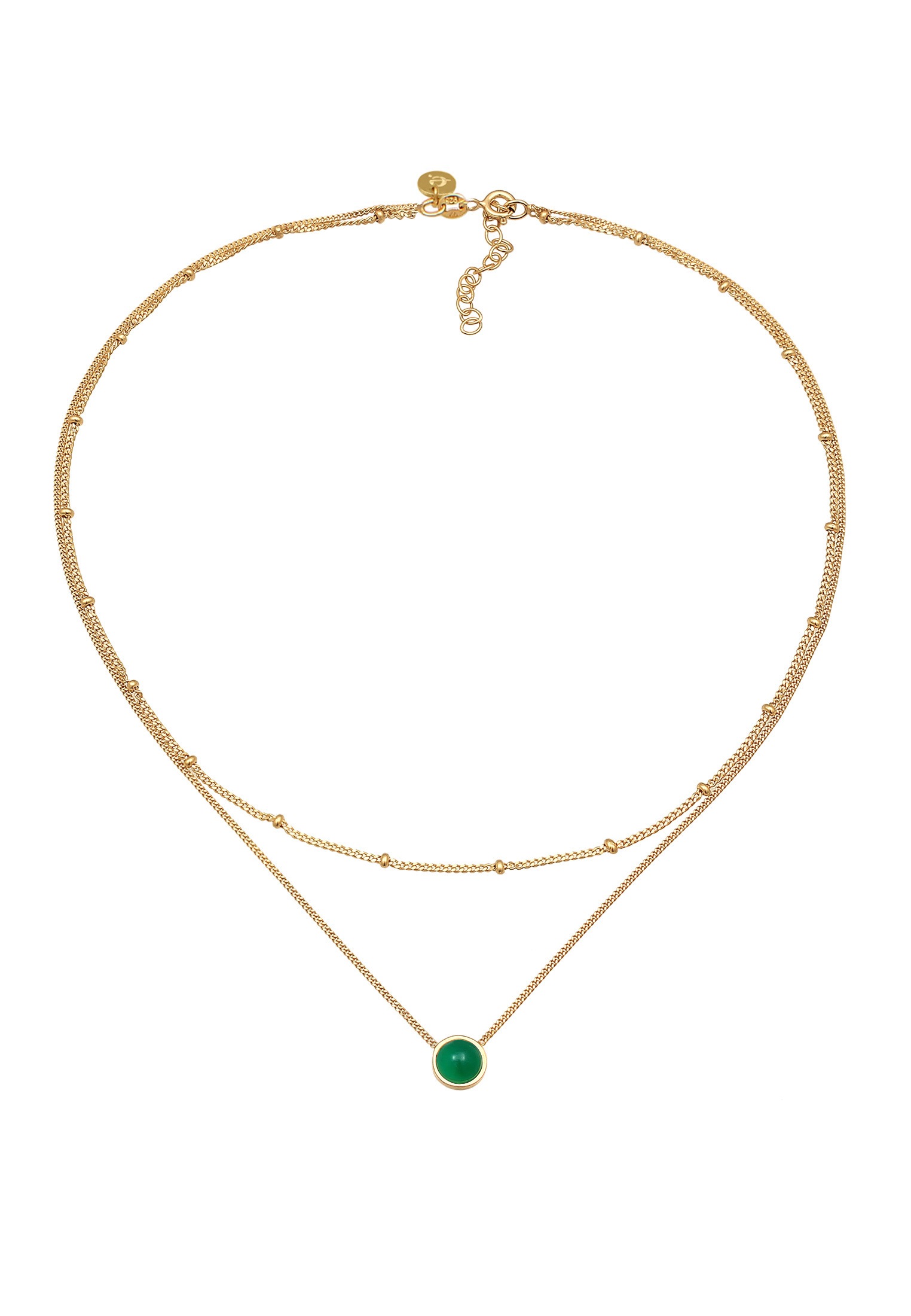 Elli Premium Silberkette »Halskette Choker Layer Achat Kugelkette 925 Silber«