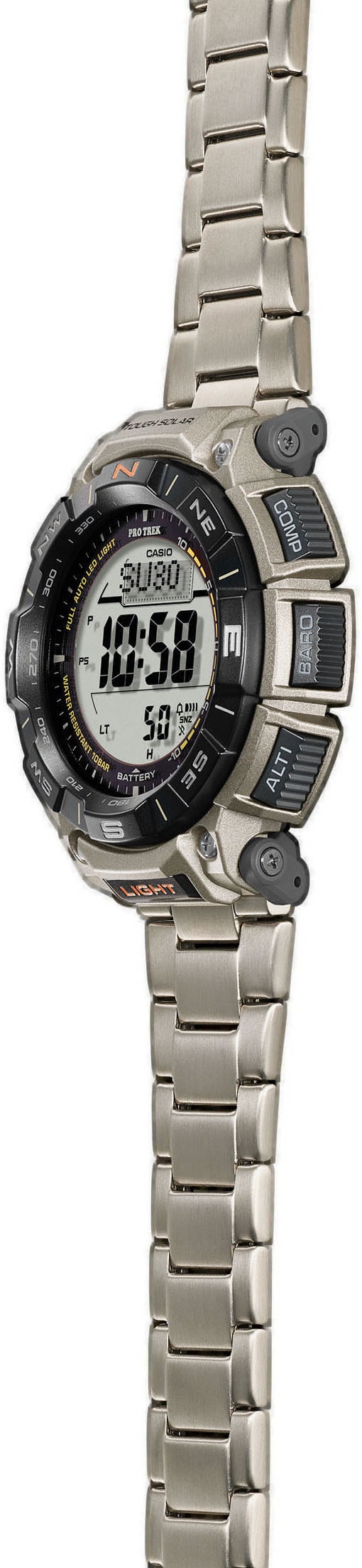 CASIO PRO TREK Chronograph, Quarzuhr, Armbanduhr, Herrenuhr, Solar, Stoppfunktion, Weltzeit