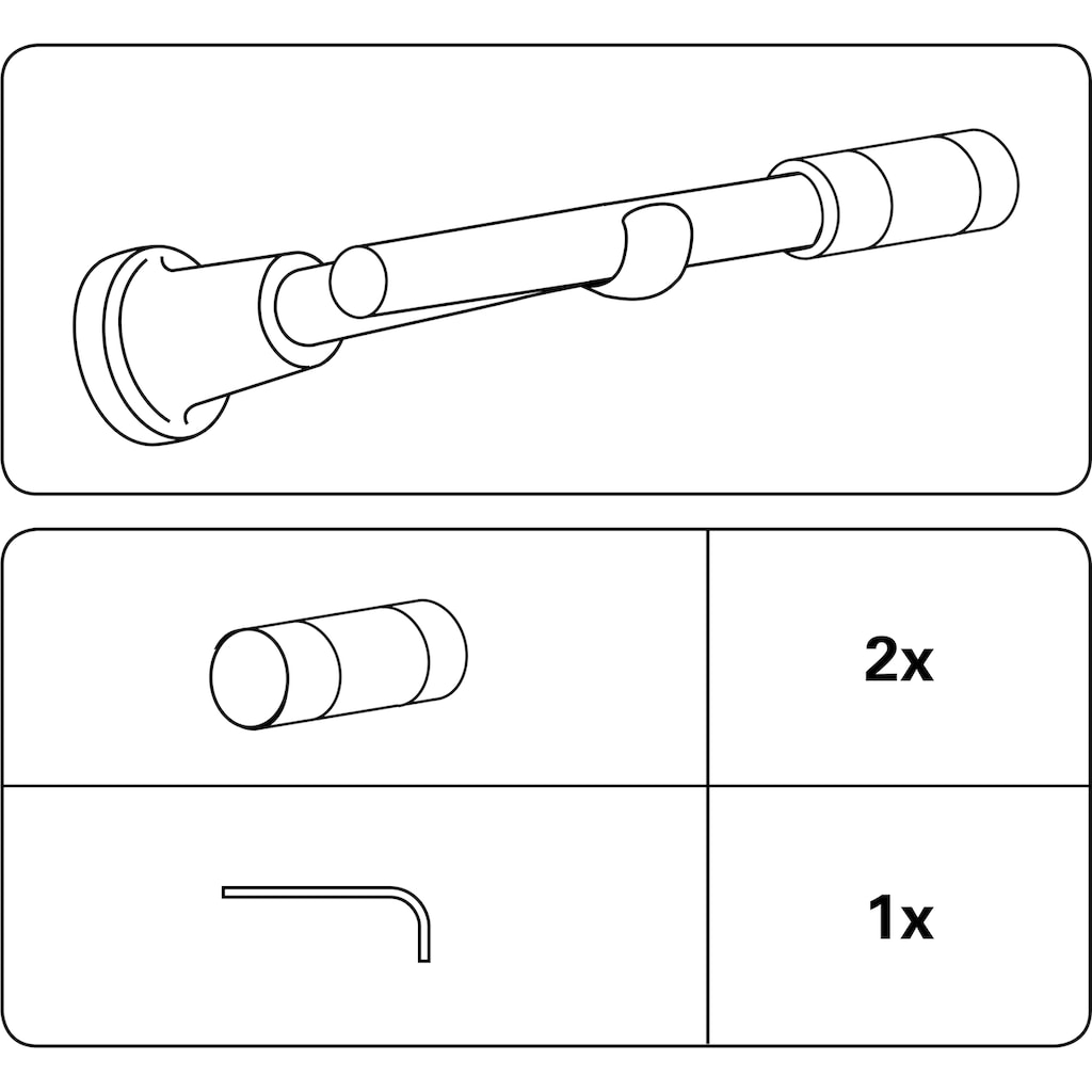 GARDINIA Gardinenstangen-Endstück »Endstück Zylinder«, (Set, 2 St.)