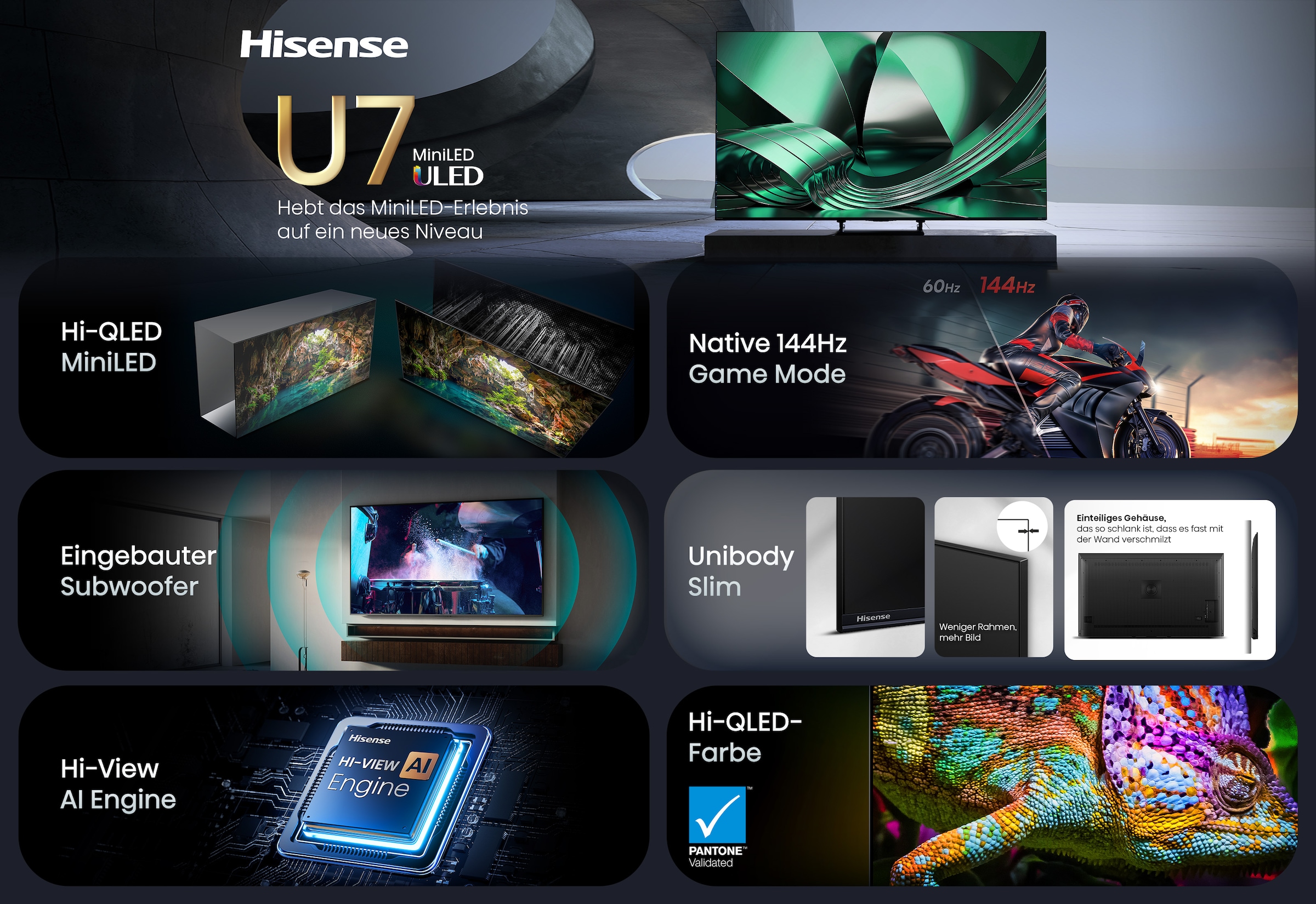 Hisense QLED-Fernseher »50U7DSE« 126 cm/50 ″ Smart-TV