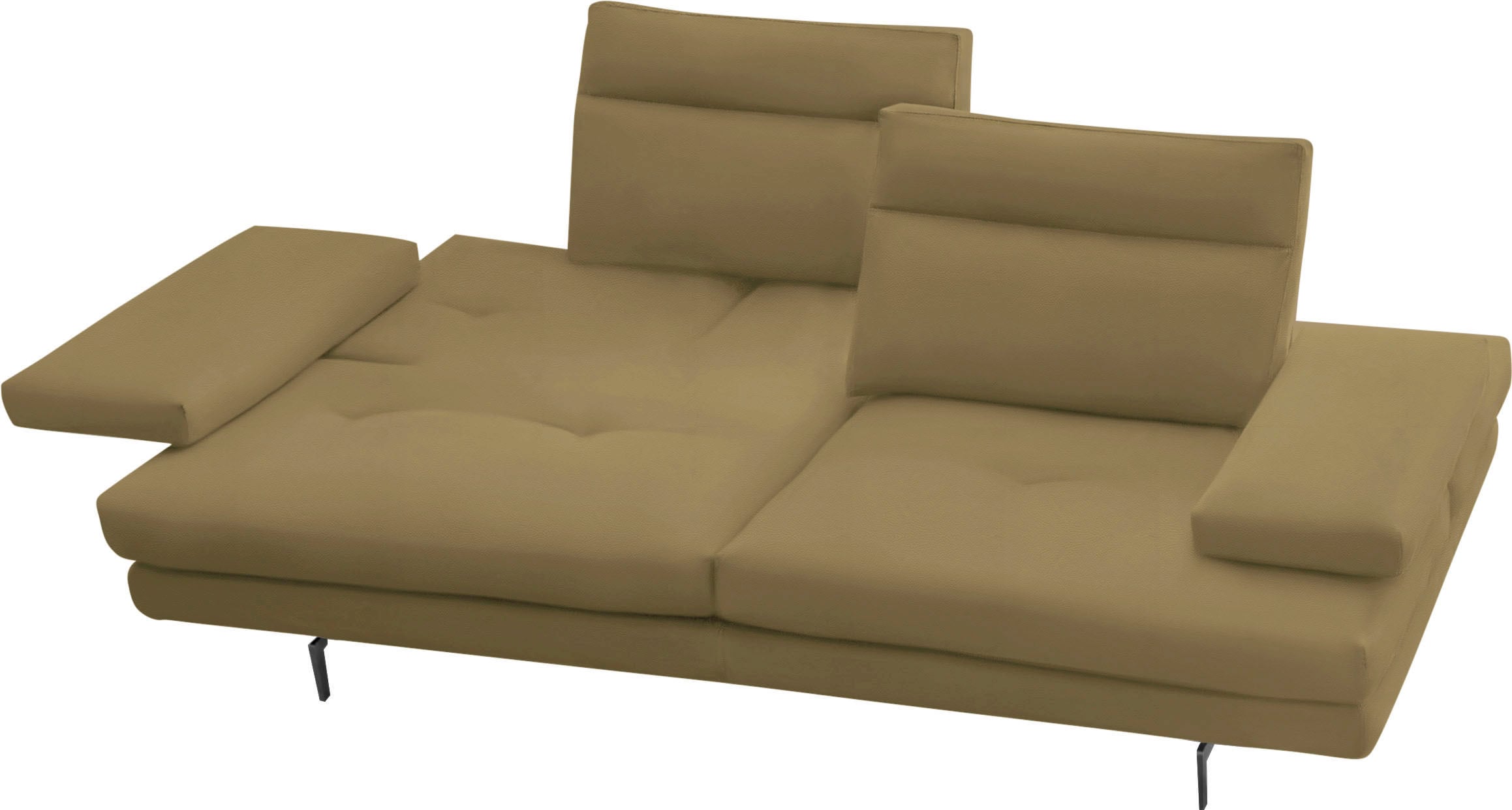 CALIA ITALIA 3-Sitzer »Toby Wing, Designsofa, hochwertige Verarbeitungsdetails, bequem«, inkl. Sitztiefenverstellung und Armteilfunktion, Füße in Schwarz matt