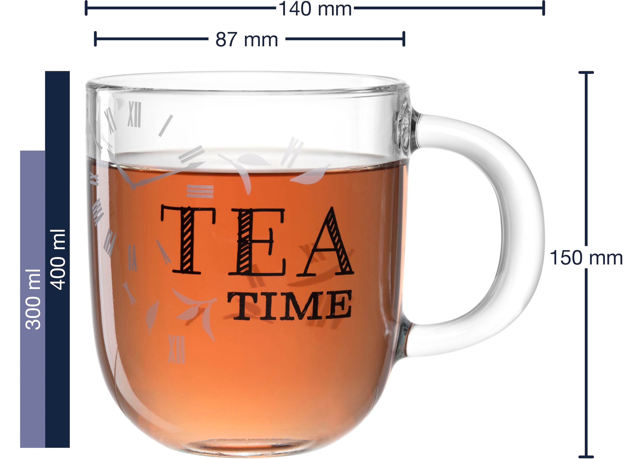 LEONARDO Glastassen-Set "TEA TIME", 4er-Set, UFFICIO«, Set, 4 tlg., 400ml, spülmaschinengeeignet