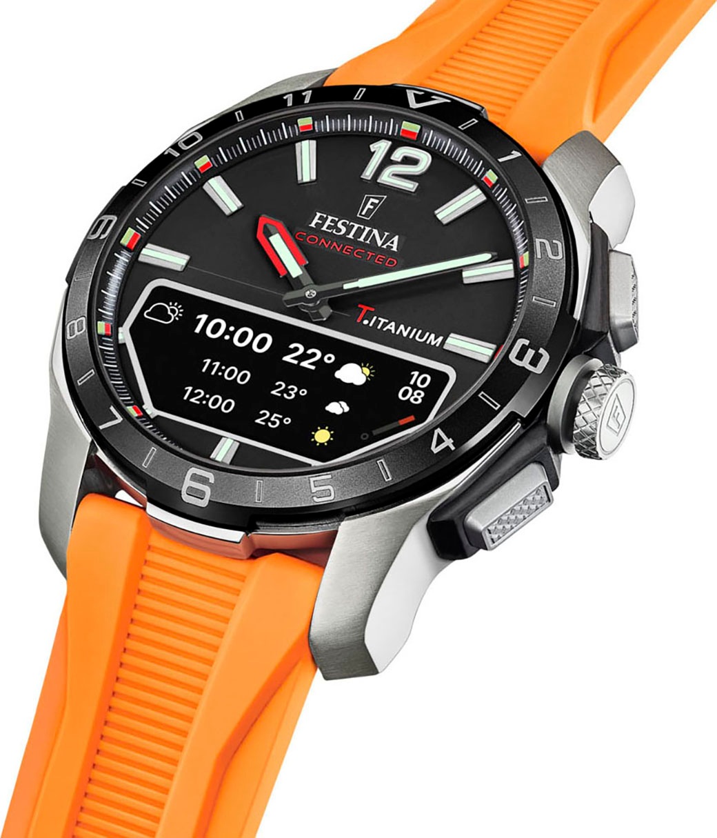 Festina Smartwatch »Connected D«, Quarzuhr, Armbanduhr, Herrenuhr, Schrittzähler, Weltzeit, Stoppfunkt.