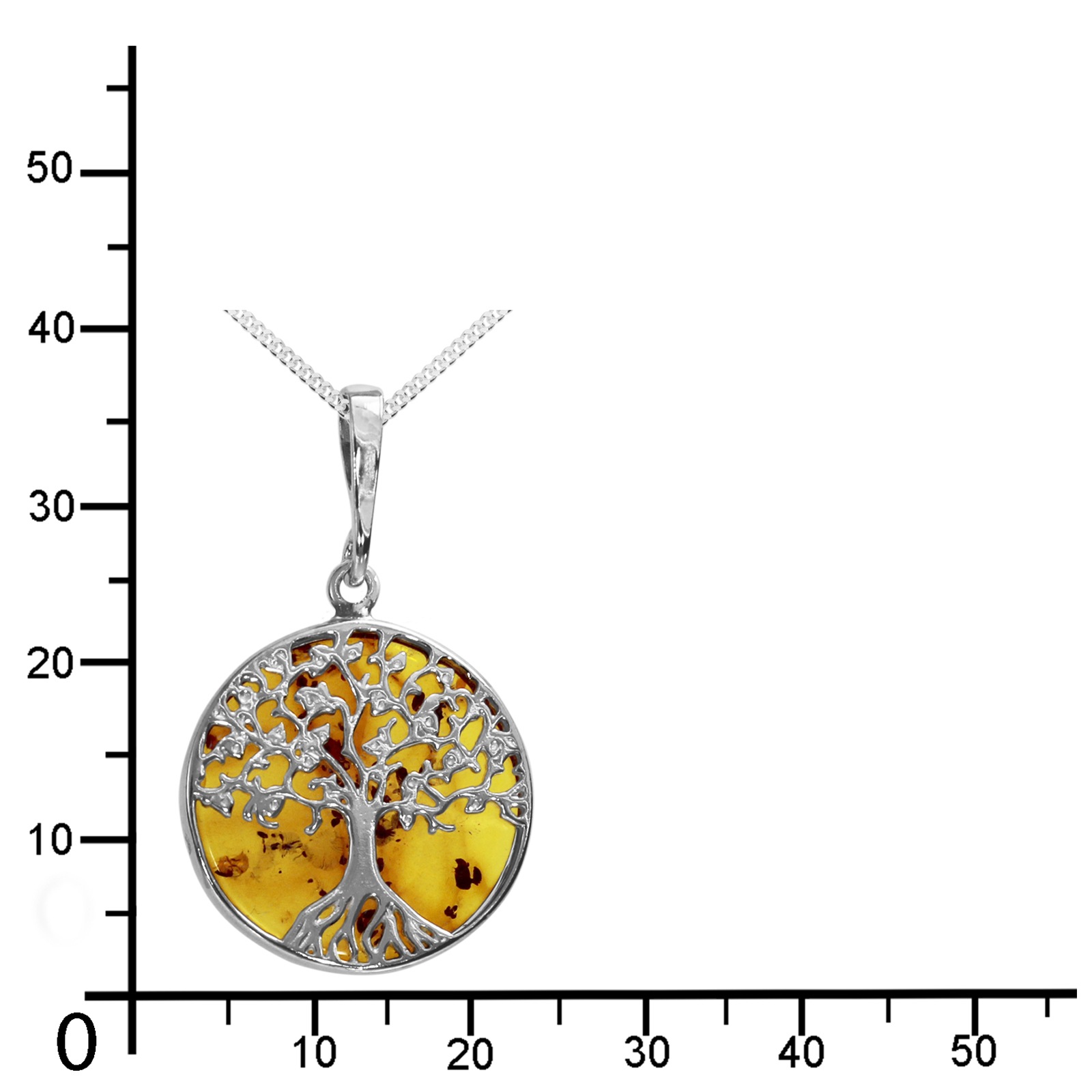 OSTSEE-SCHMUCK Kette mit Anhänger »- Lebensbaum 21 mm - Silber 925/000 - Bernstein«