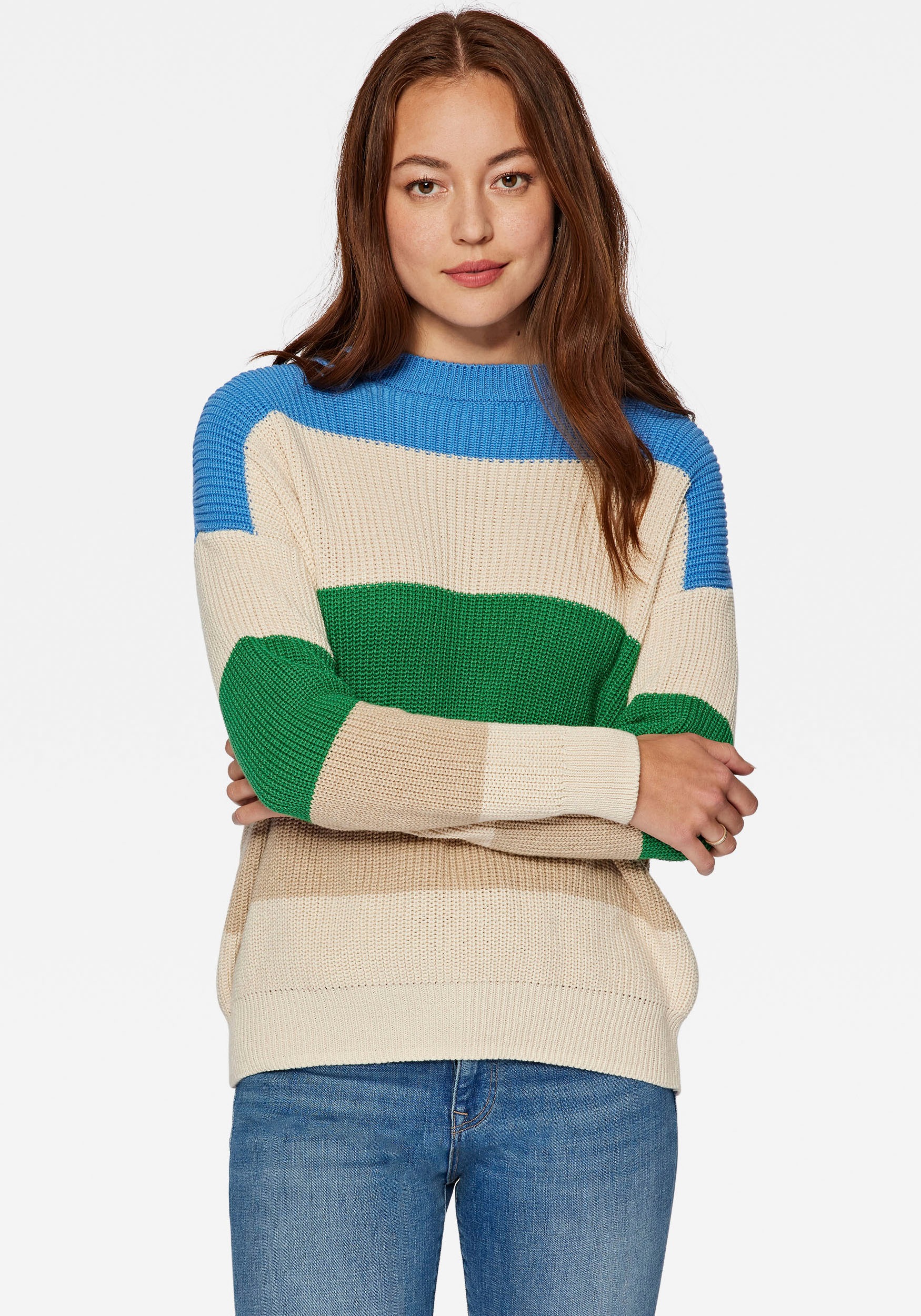 Mavi Rundhalspullover, mit Streifen im Colourblocking kaufen