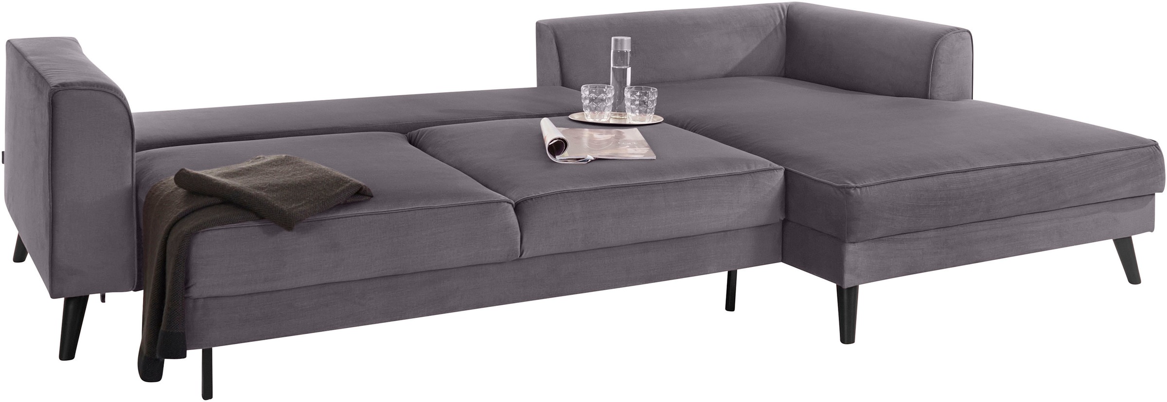 INOSIGN Ecksofa »Lumber Jack, elegant und bequem, Breite 280, hoher Fuß, L-Form«, in moderner Optik