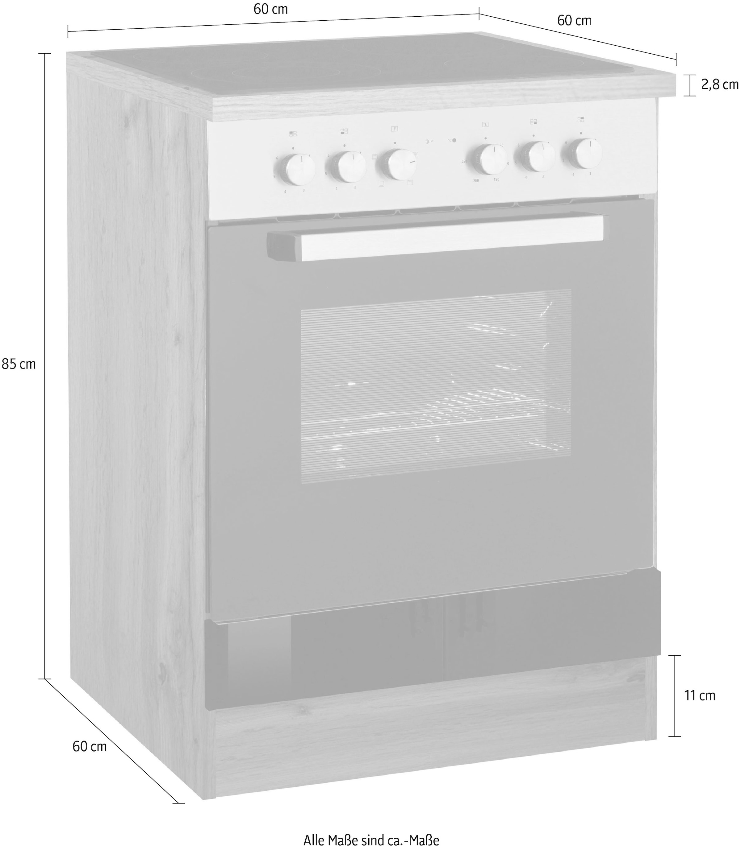 KOCHSTATION Herdumbauschrank »KS-Samos«, 60 cm breit