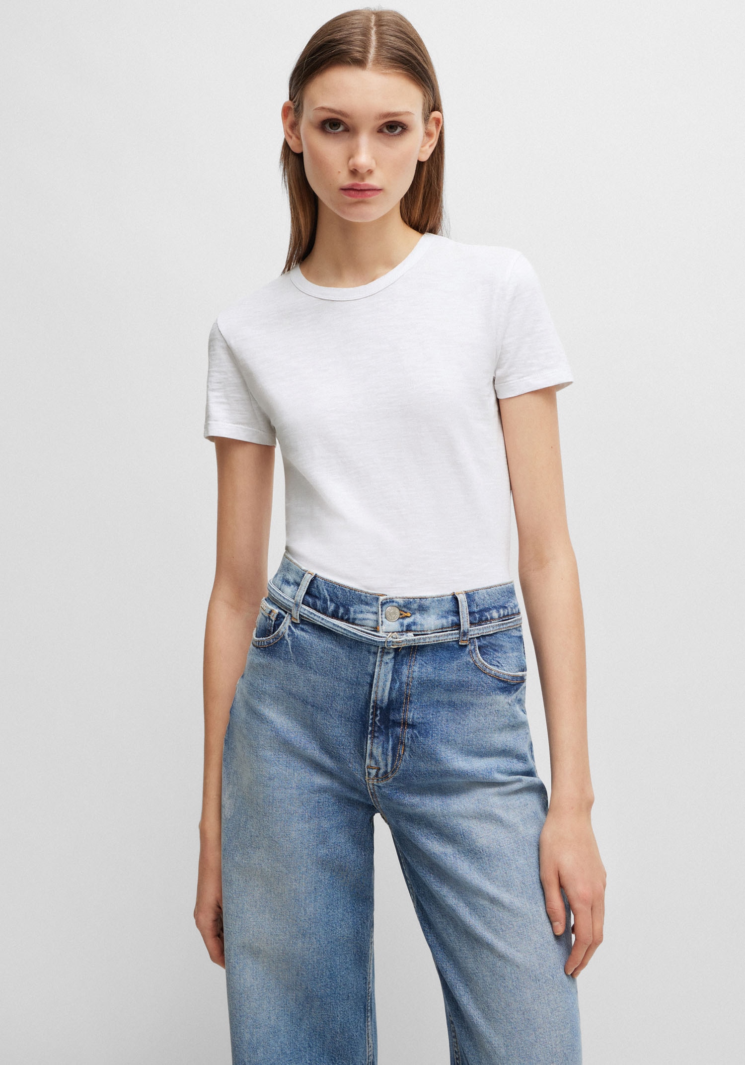 BOSS ORANGE T-Shirt »Esla Premium Damenmode«, mit Rundhalsausschnitt