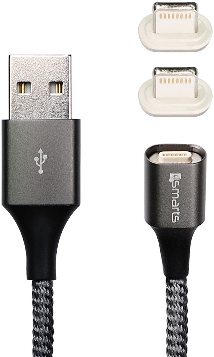 4smarts USB-Kabel »Magnetisches USB-Kabel GRAVITYCord 2.0+2 Lightning«, Lightning-USB-C, Lightning-USB-C, Stromkabel