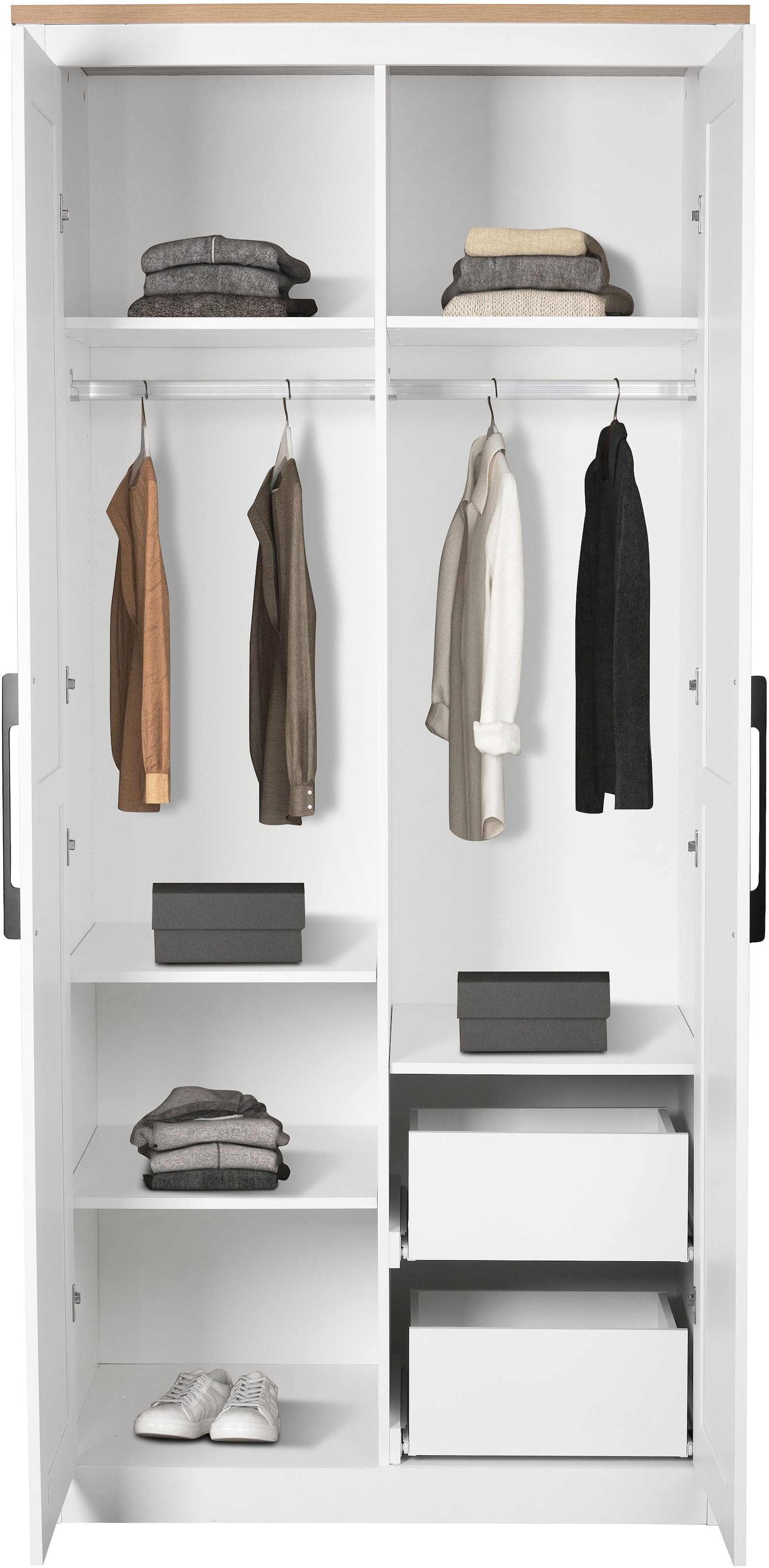 OTTO home Kleiderschrank »Büsum Schlafzimmer Schrank Otto´s Choice« stabile robuste Bauweise mit optimaler Aufteilung,  Schlafzimmerschrank Landhaus Design Garderobe Schrank Bestseller
