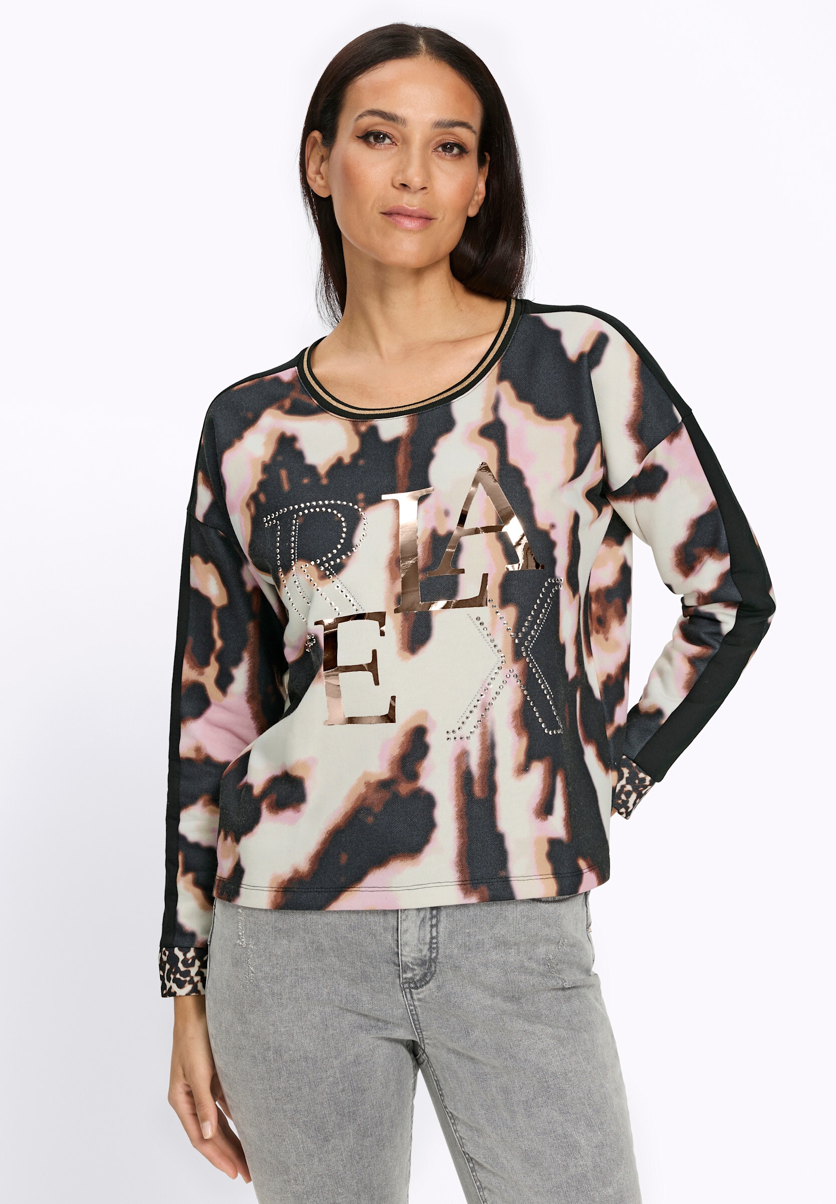 heine Sweatshirt »Sweatshirt Sweatshirt mit Leo-Dessin«
