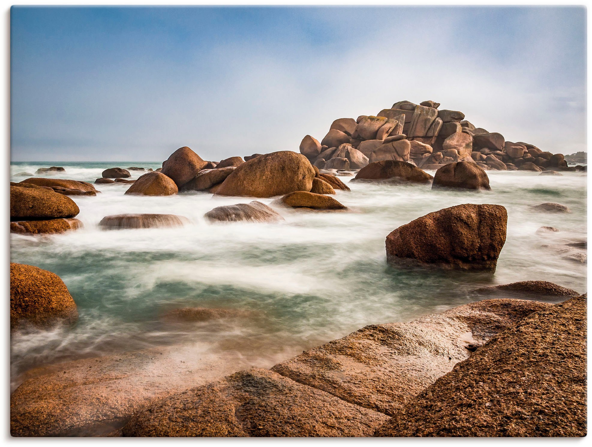 Artland Wandbild »Atlantikküste Bretagne bei Ploumanac?h«, Küste, (1 St.), in vielen Größen & Produktarten -Leinwandbild, Poster, Wandaufkleber / Wandtattoo auch für Badezimmer geeignet