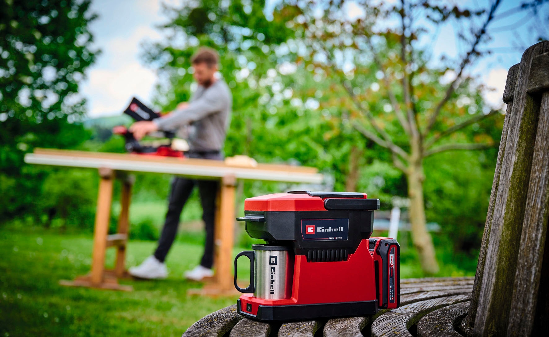 Einhell Kaffeepadmaschine »Power X-Change TE-CF 18 Li-Solo« 0,24 l Kaffeekanne Korbfilter