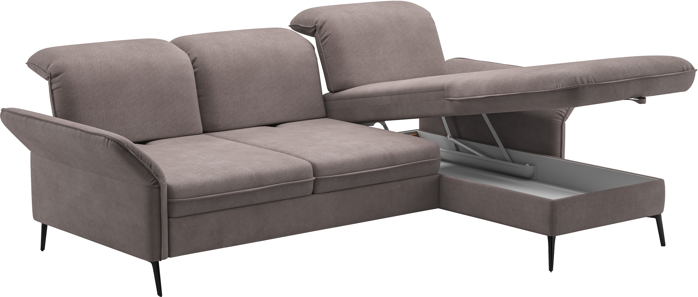 sit&more Ecksofa »Emely«, mit Sitztiefenverstellung optional mit Bettfunktion und Bettkasten