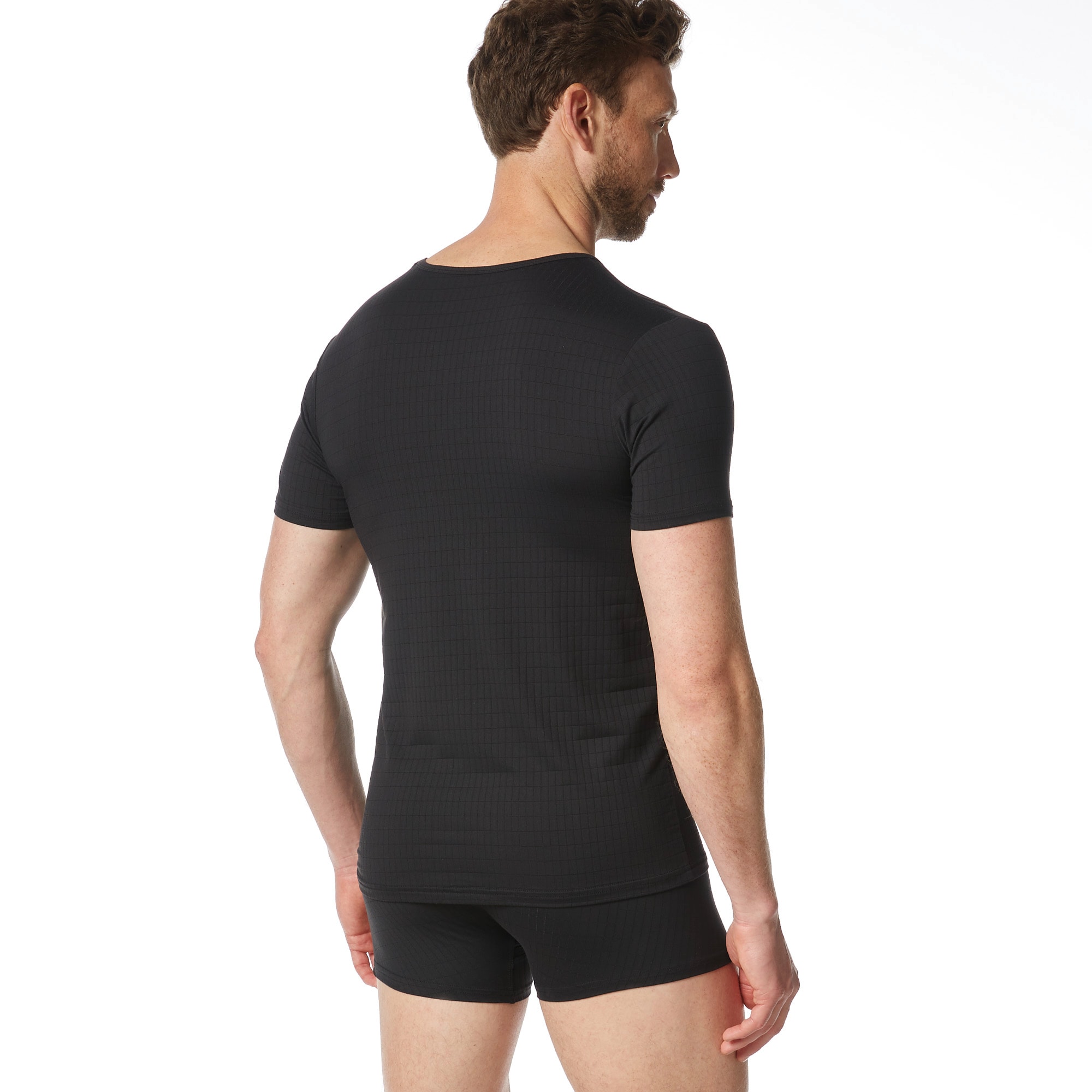 Bruno Banani V-Shirt »CHECK LINE 2.0« Pique Optik, Kurzarm, V-Neck, Cotton-Mix