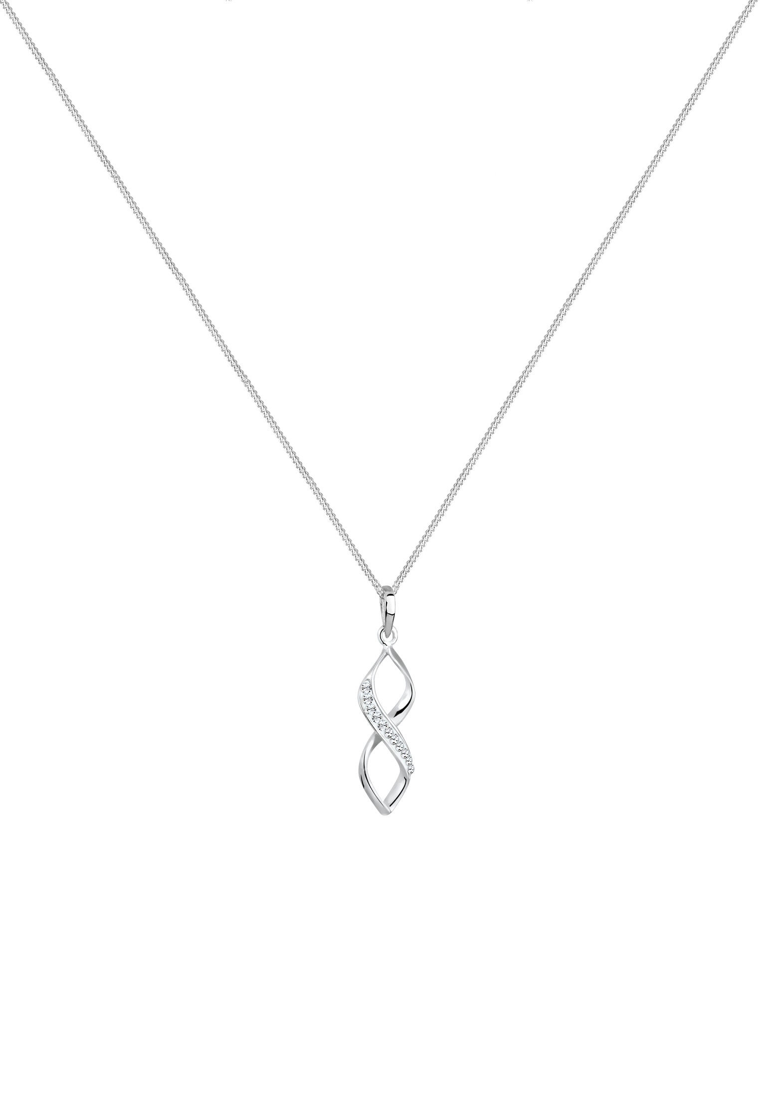 Elli Silberkette »Halskette Infinity Kristalle Weiß 925 Sterling Silber«