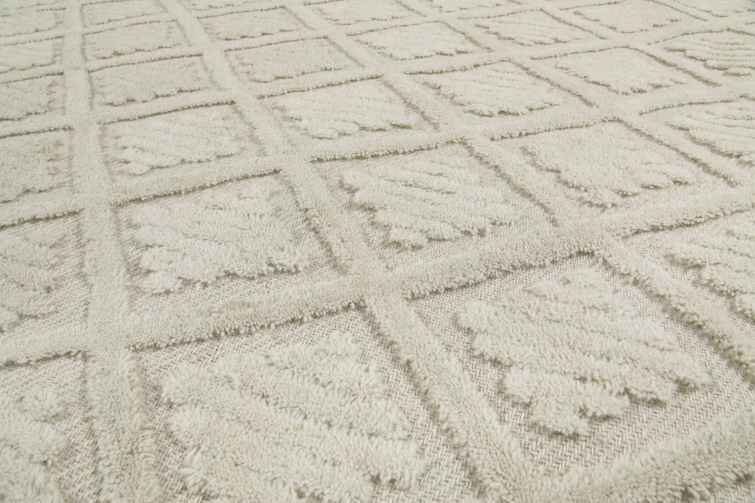Wecon home Wollteppich »Hamptons SEVENTEEN«, rechteckig, 10 mm Höhe, Läufer, Schurwolle, Kurzflor, Wohnzimmer, Schlafzimmer, elegant, Raute