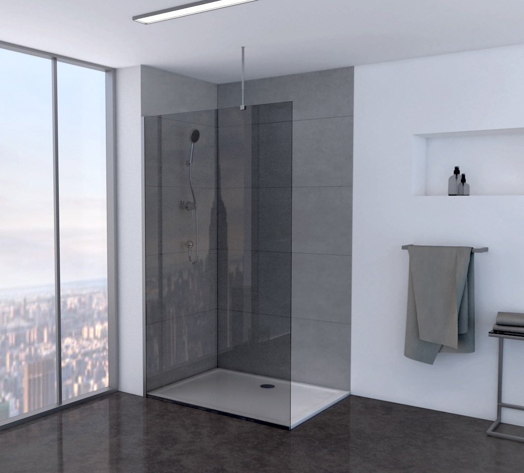 Marwell Walk-in-Dusche mit verchromten Wandprofil