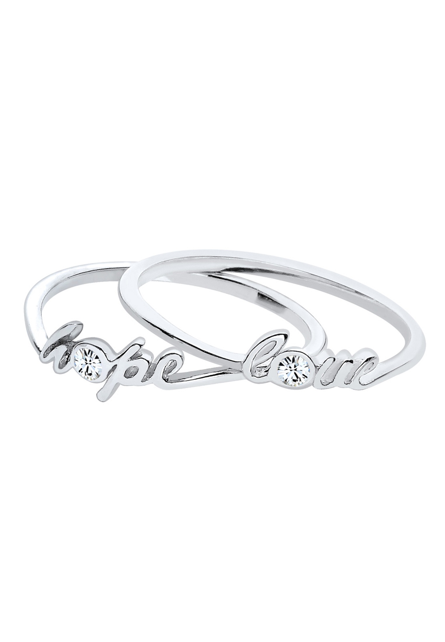 Elli Ring-Set »Ring Hope Love Kristalle 925 Silber«