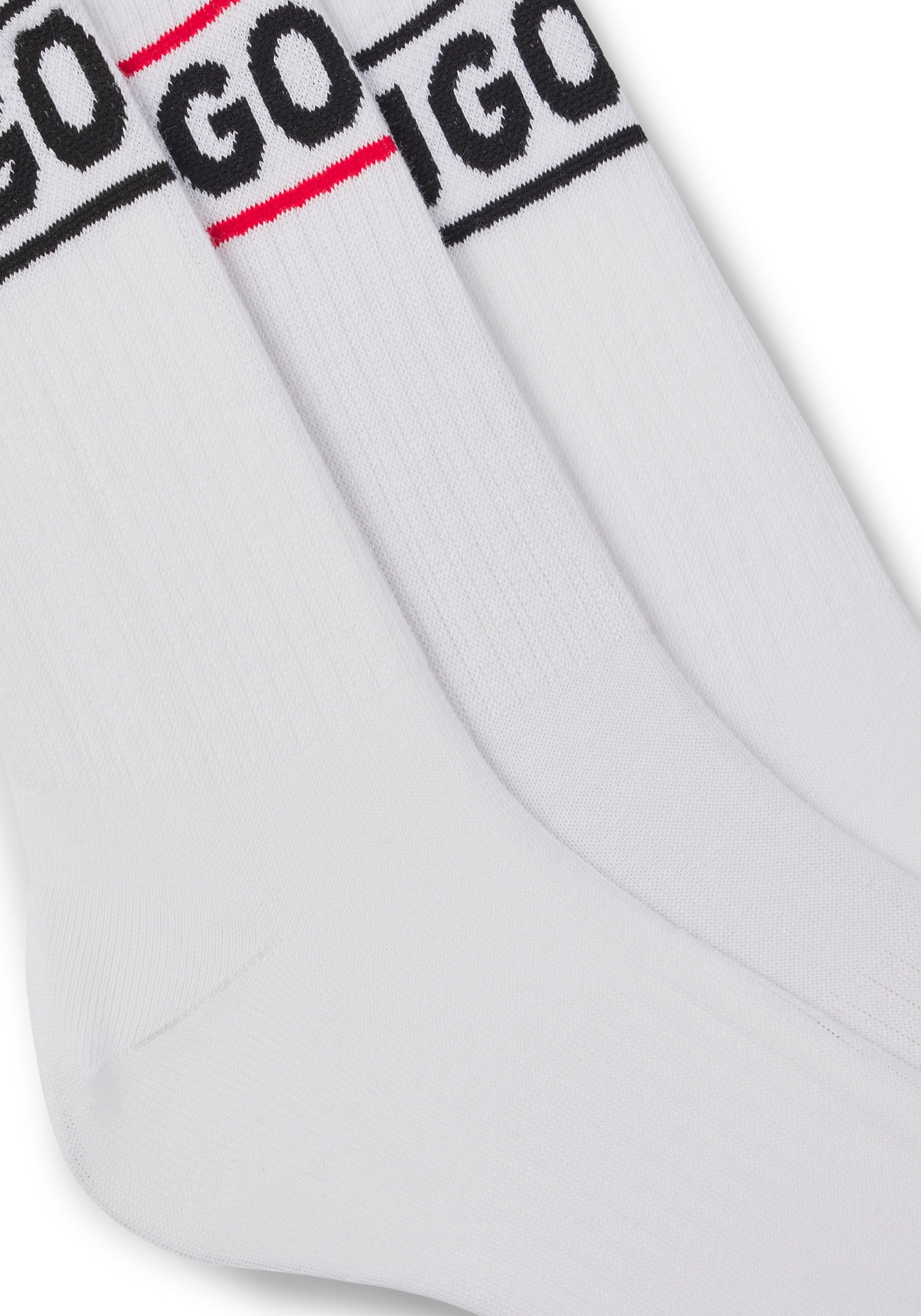 HUGO Underwear Freizeitsocken »3P QSRIB SPORTY CC W«, (Packung, 3 Paar, 3er), mit kontrastfarbenem Logodetail