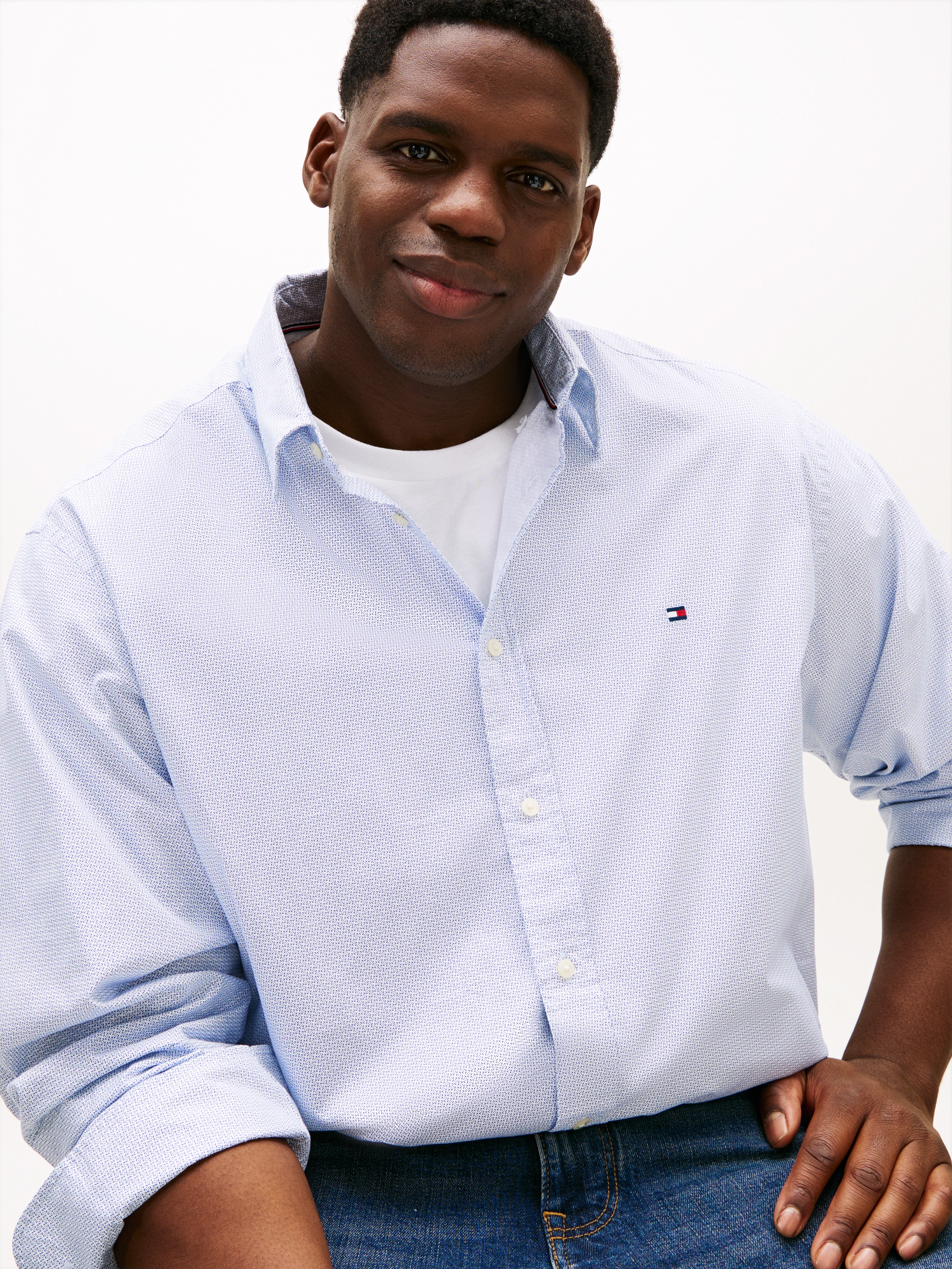 Tommy Hilfiger Big & Tall Langarmhemd »BT - FLEX POP FAKESOLID«