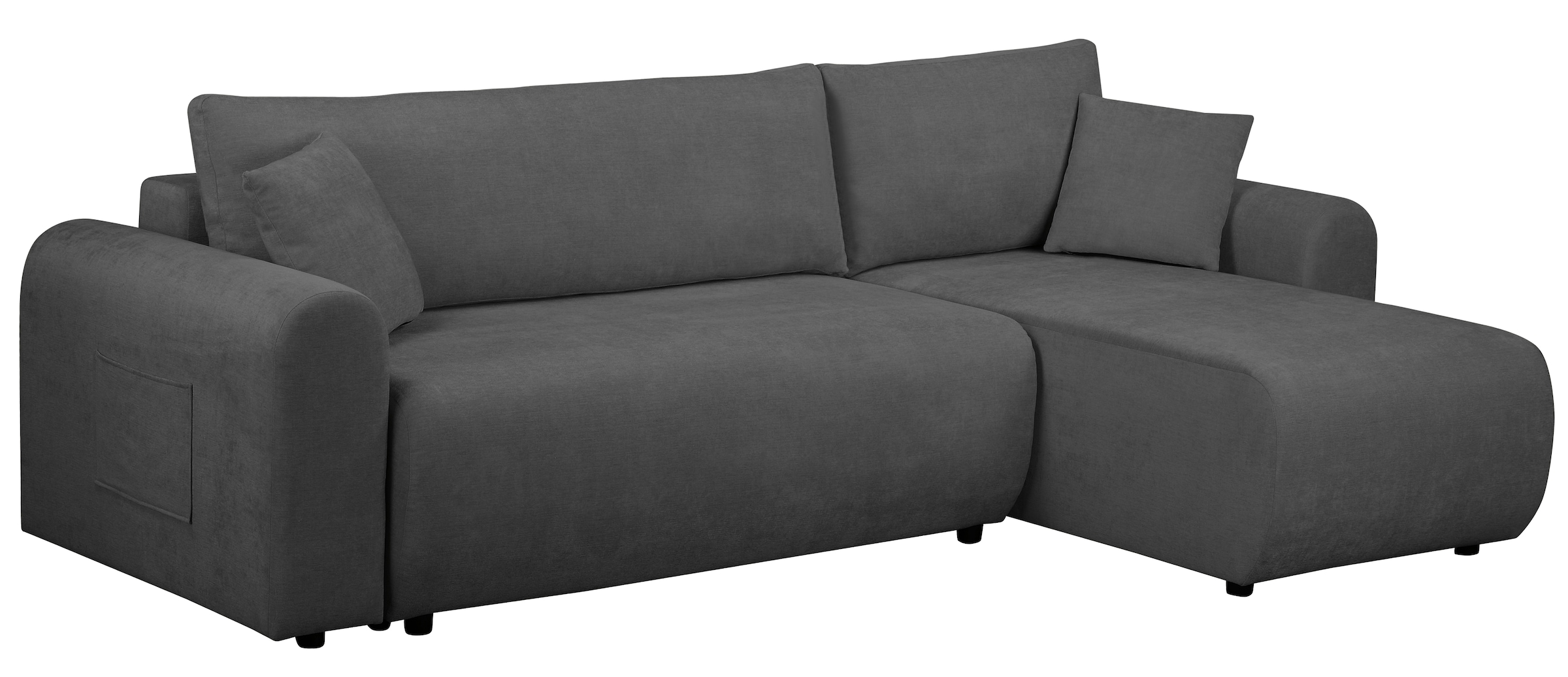 OTTO home Ecksofa »JONAA, 241cm, L-Form, Schlafsofa, Boxspringfederung, Cord u. Struktur« 133/200cm, Recamiere links/rechts, Bettkasten, Cord u. Struktur