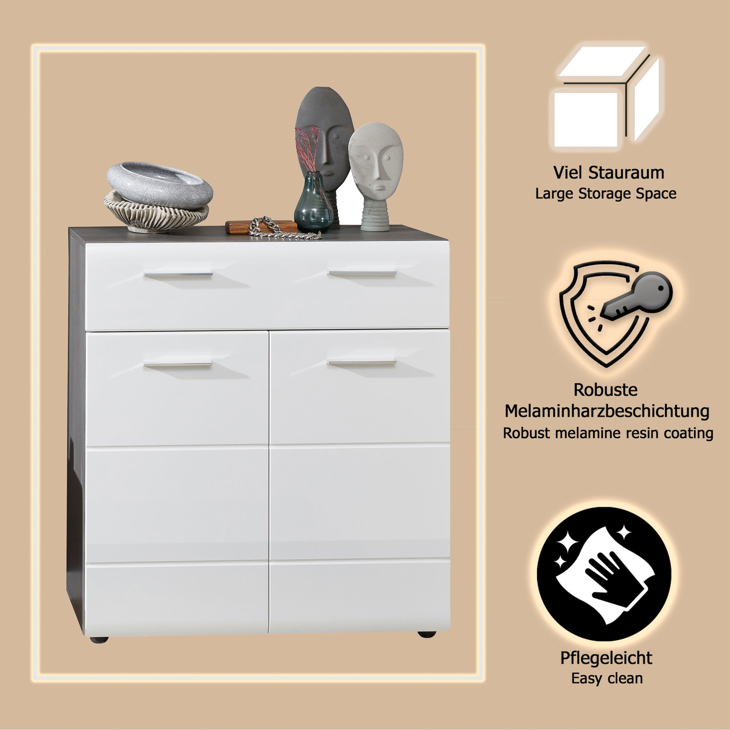 INOSIGN Schuhkommode »Sovana« Schuhschrank mit Schublade - Kommode mit Platz für 12 Schuhpaare