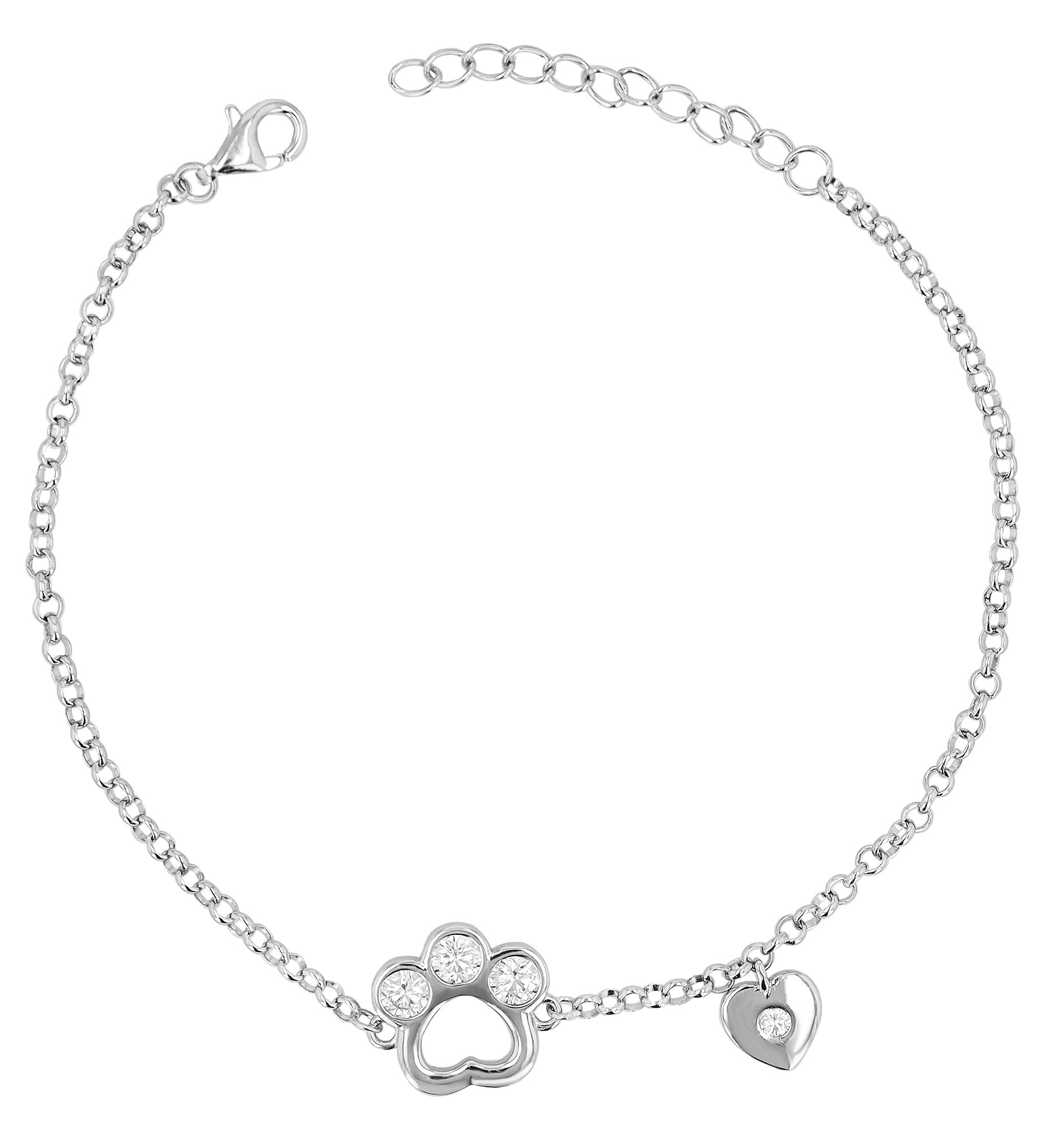 Adelia´s Armband »Damen Armband ¿ Herz aus 925 Silber mit Zirkonia 17 cm«
