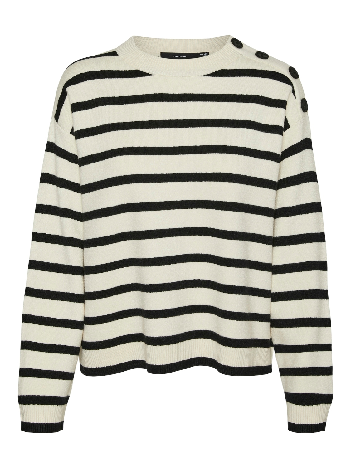 Vero Moda Rundhalspullover »VMSABA LS O-NECK BUTTON PULLOVER GA NOOS«