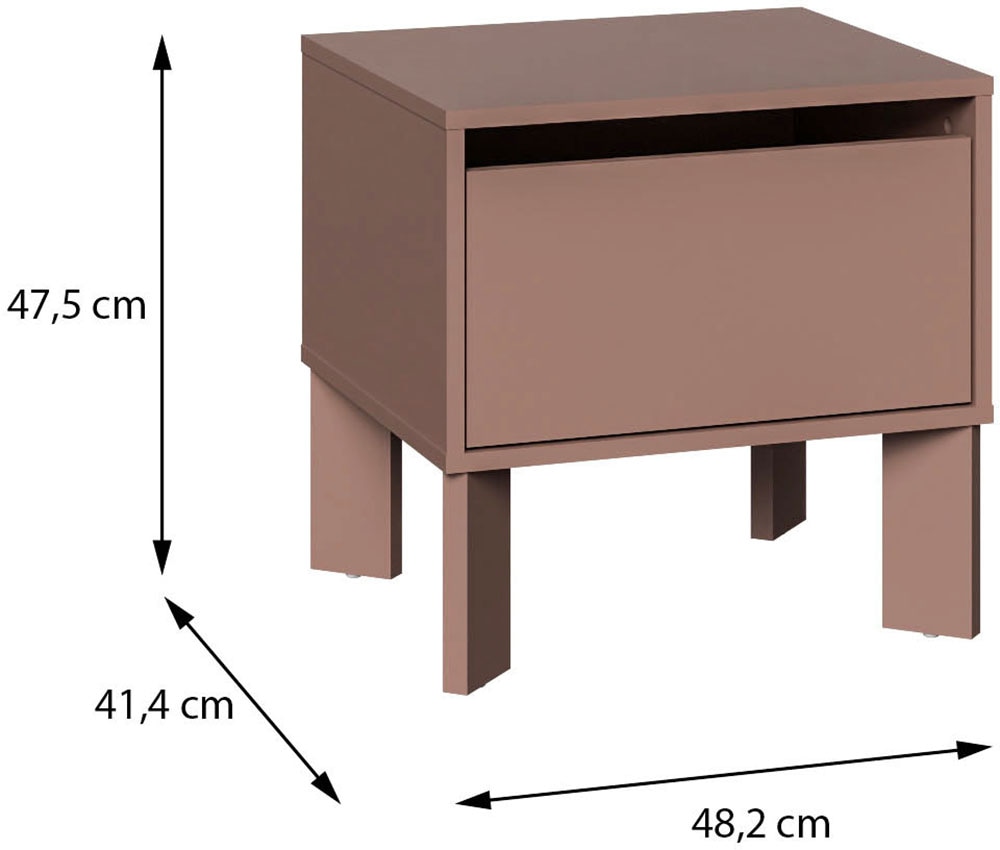 FORTE Nachtkommode »Tahoe Nachtkommode, grifflos, Schubkasten« B/H/T 48,2/47,5/41,4 cm