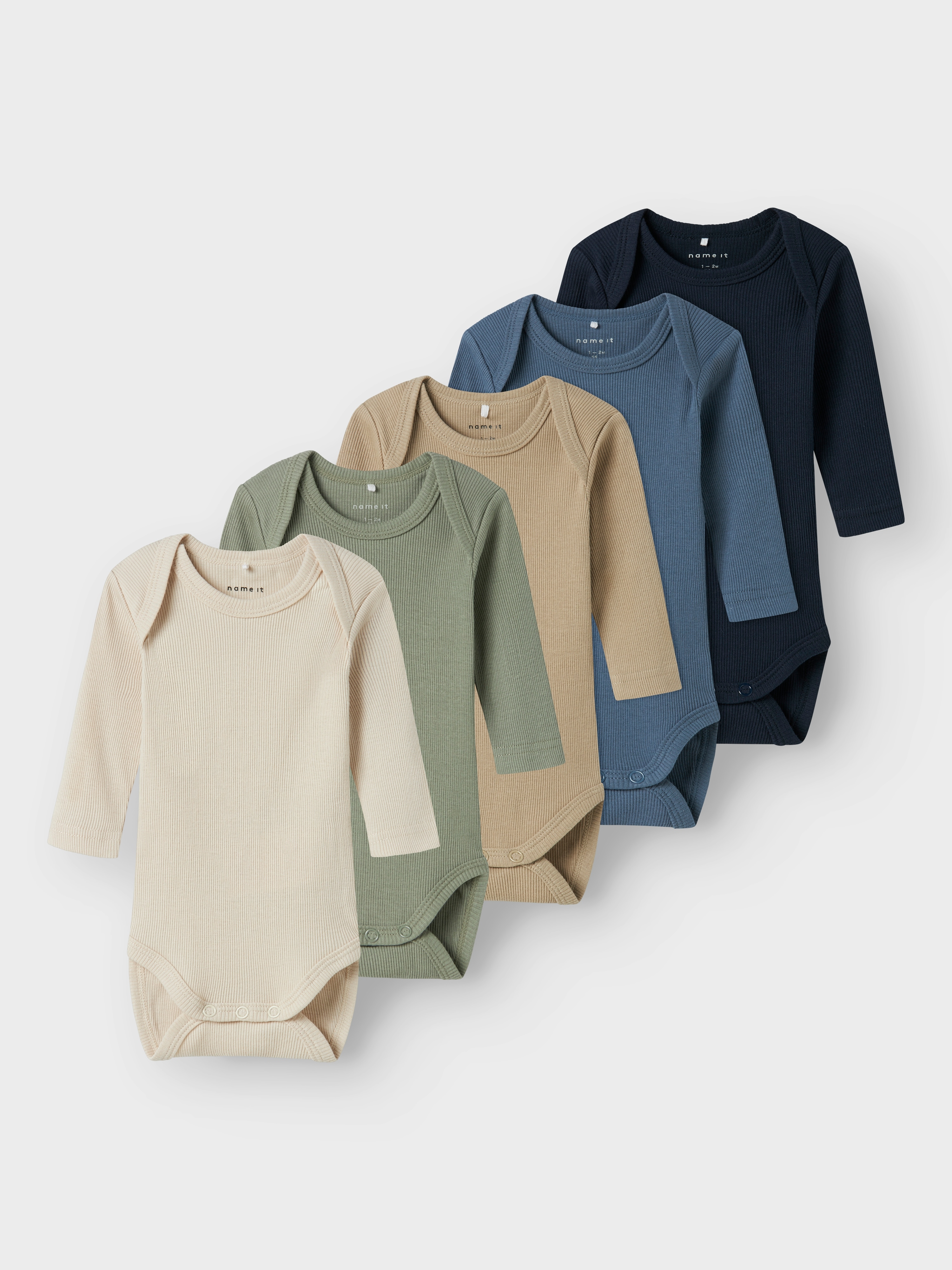 Name It Mädchen Langarmbody »NBNBODY für Mädchen und Jungen mit Rippstruktur und Komfort« Packung in blau, Größe N-Gr