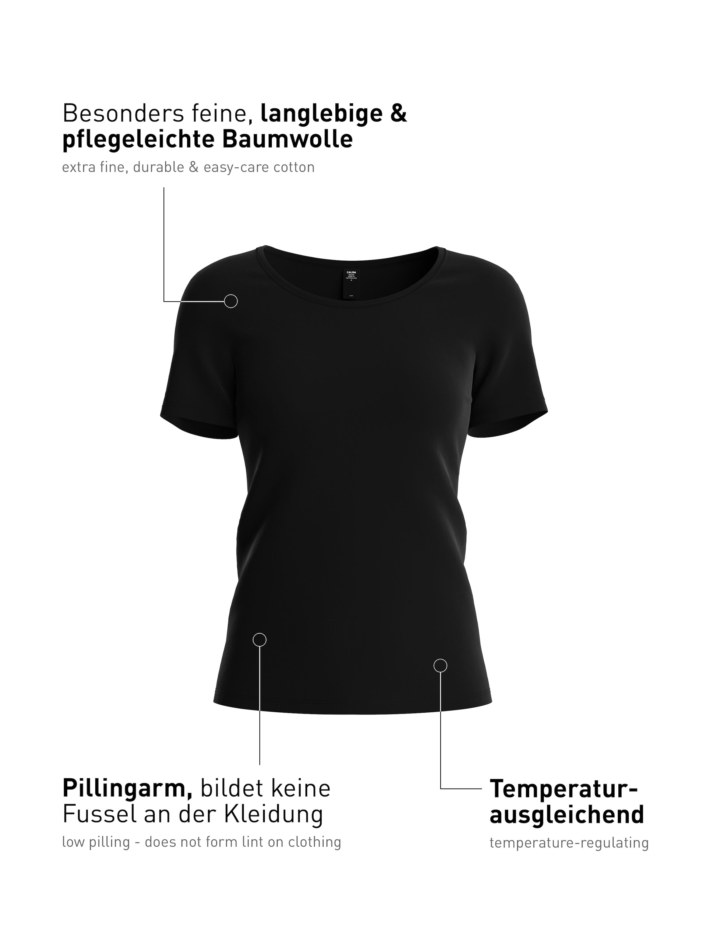 CALIDA Unterhemd »Natural Comfort«, mit Rundhals und reduzierter Pillingbildung
