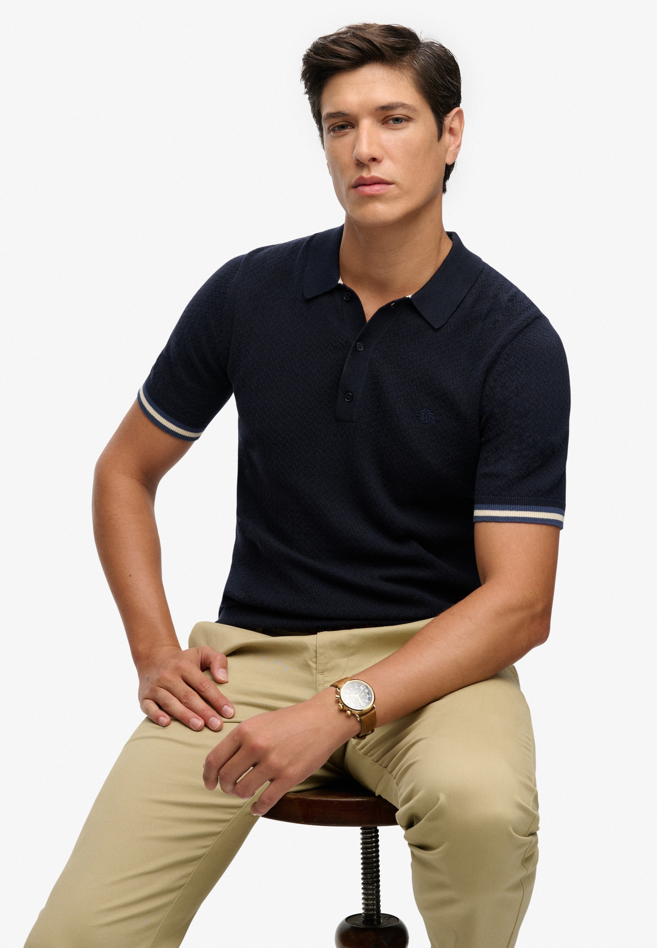 Superdry Poloshirt »KNITTED TEXTURE S/S POLO« Baumwolle, relaxed fit