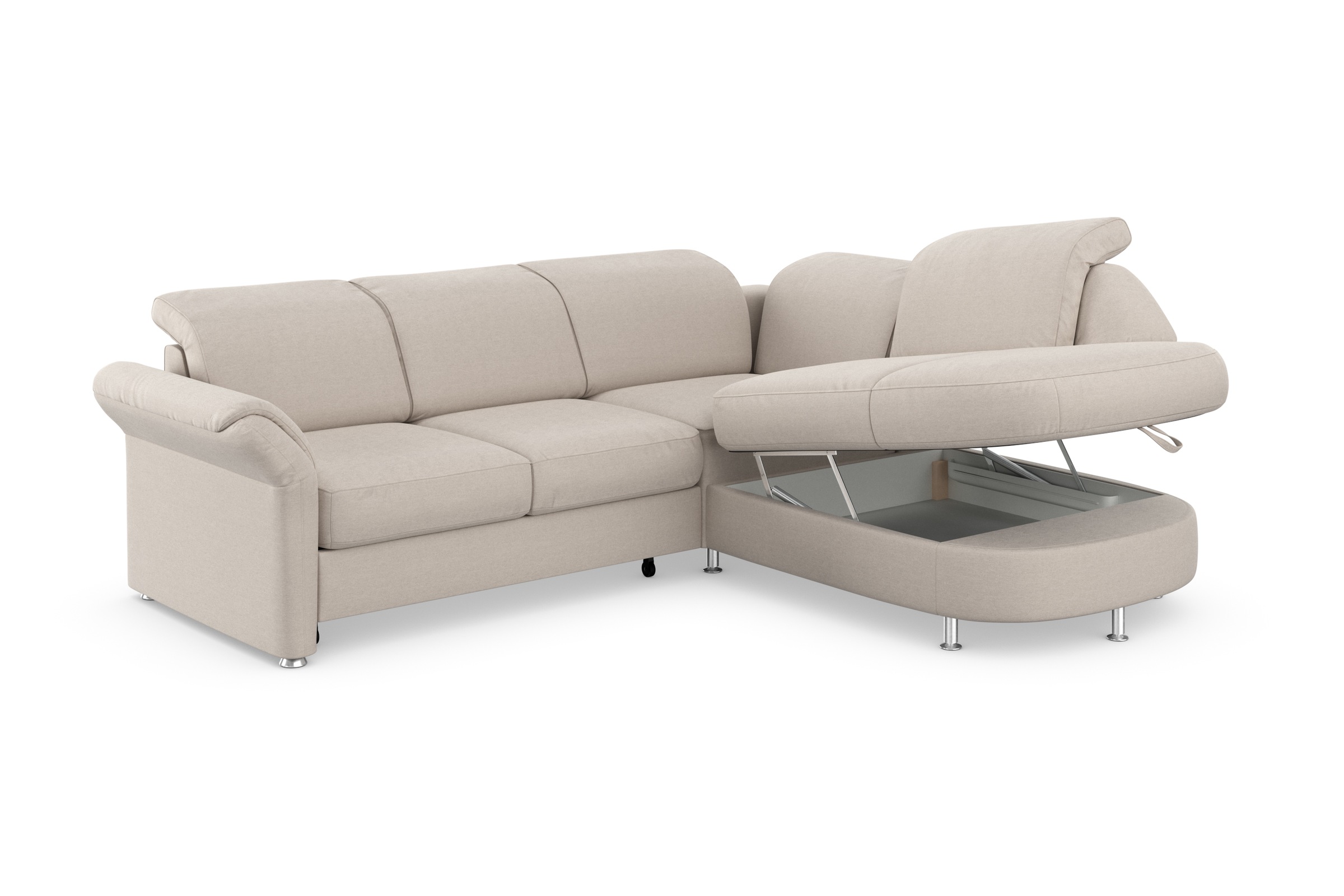 sit&more Ecksofa »Apulia L-Form«, wahlweise Bettfunktion, Bettkasten und Kopf- und Armteilverstellung