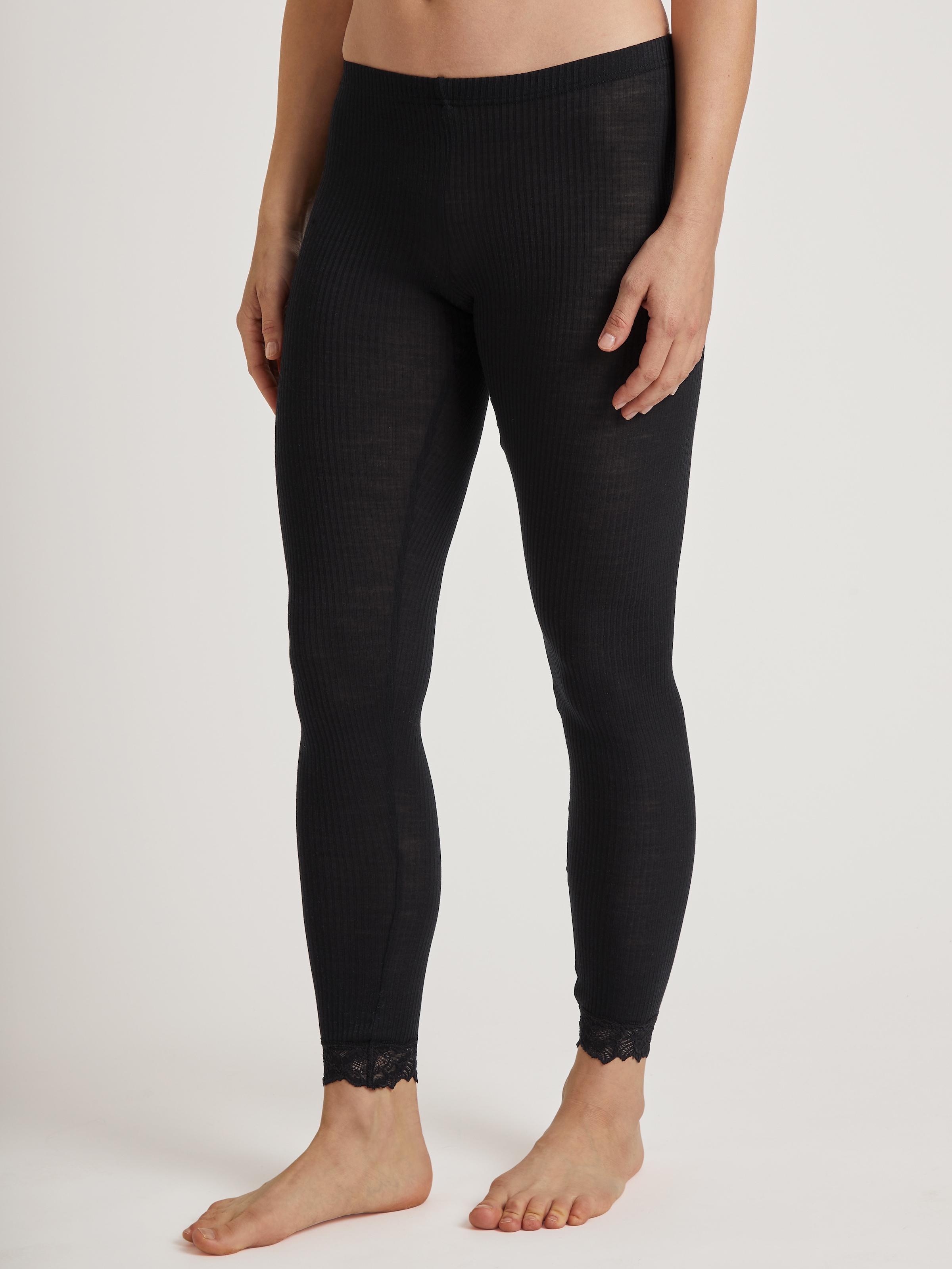 Leggings »Silky Wool Joy«, mit Spitzensaum