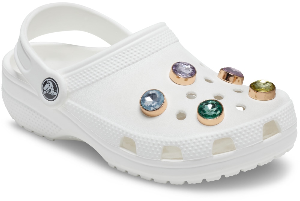 Crocs Schuhanstecker »Jibbitz™ Gold and Gem« Set, Kein Spielzeug. Nicht für Kinder unter 3 Jahren geeignet, 5 Stk. Elegante Schuhanstecker mit bunten Schmucksteinen